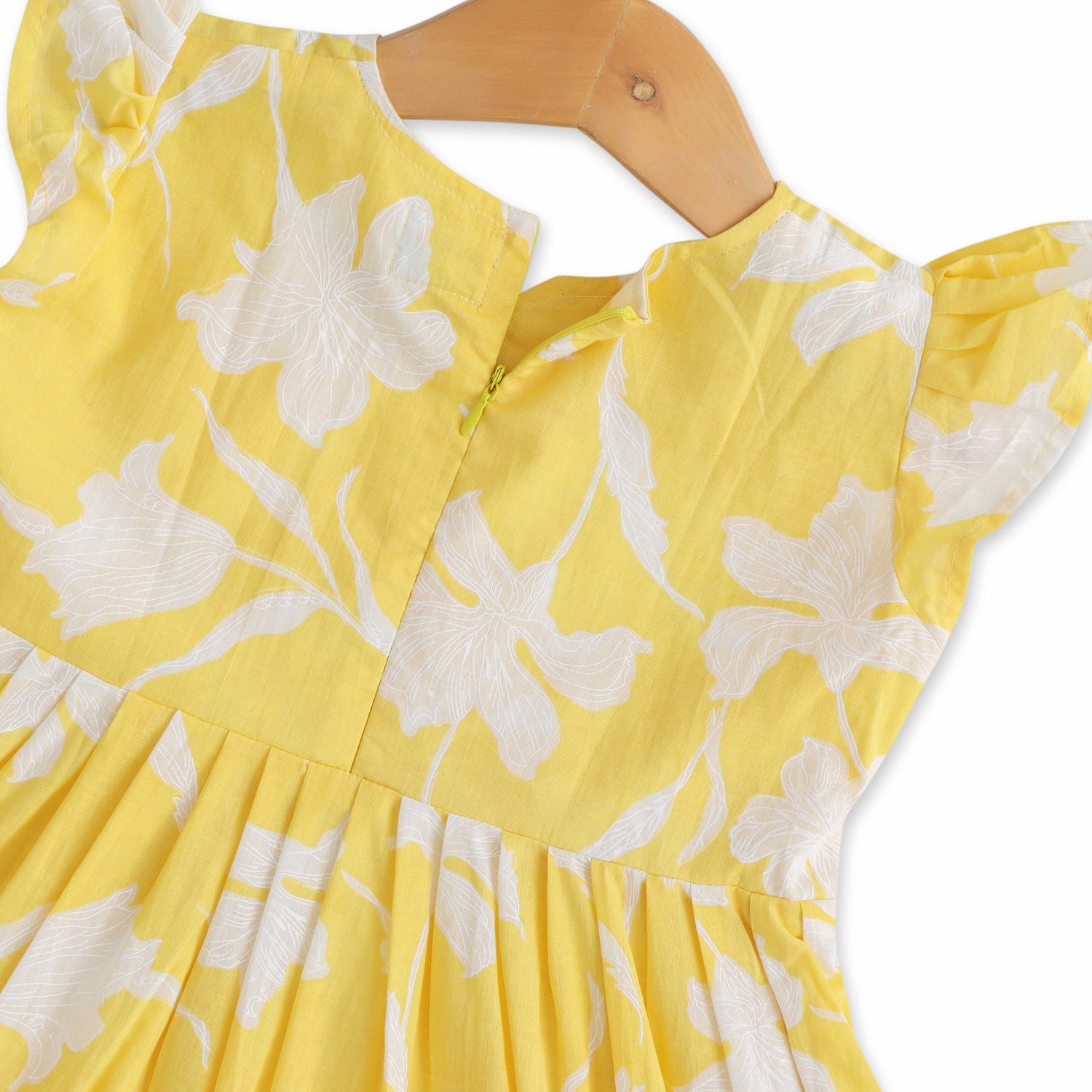 Bumblebee Beauty: Playful Yellow Floral Frock for Baby Girls