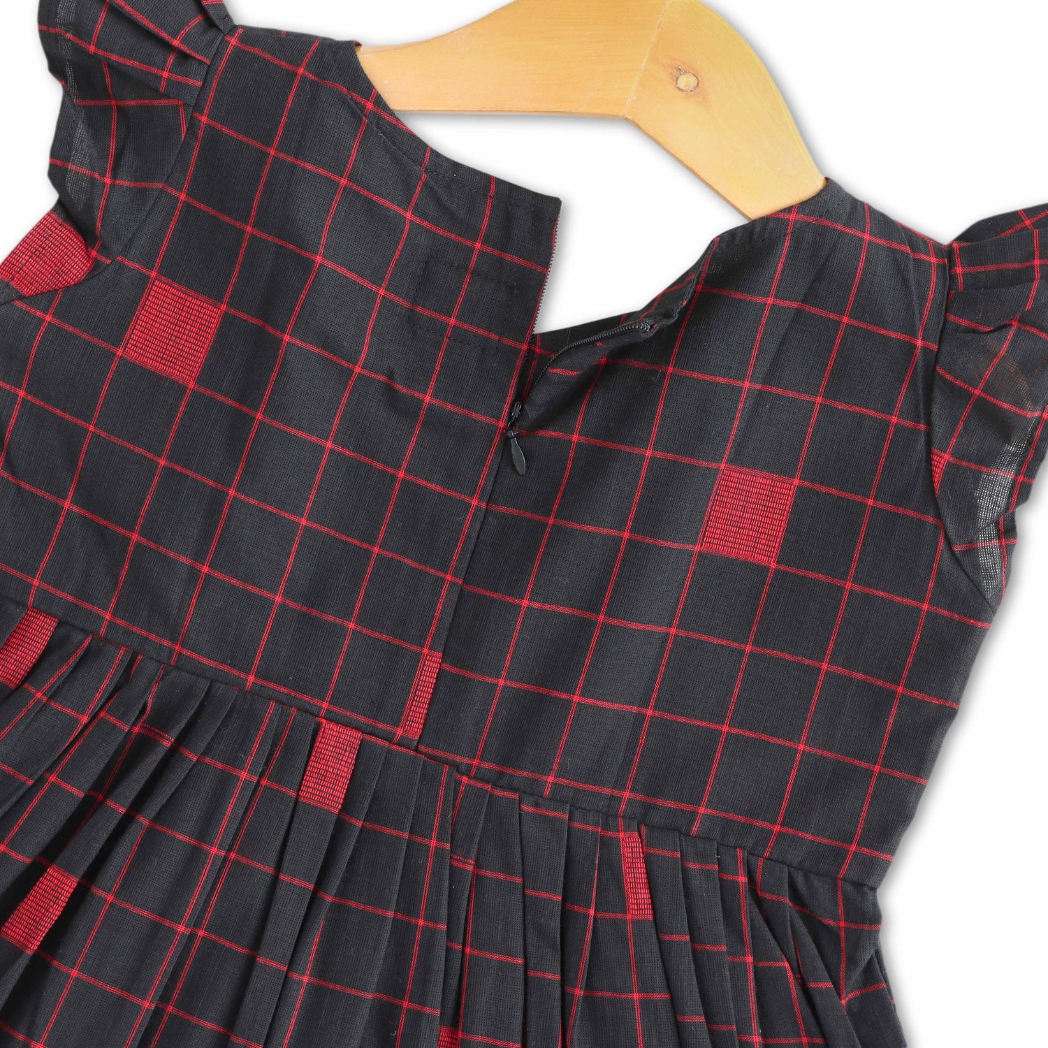 Checkmate Charm: Elegant Brown Checkered Frock for Baby Girls