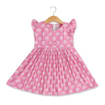 Boon Babies Pink Blossom Cute Floral Printed Cotton Frock Baby Girls