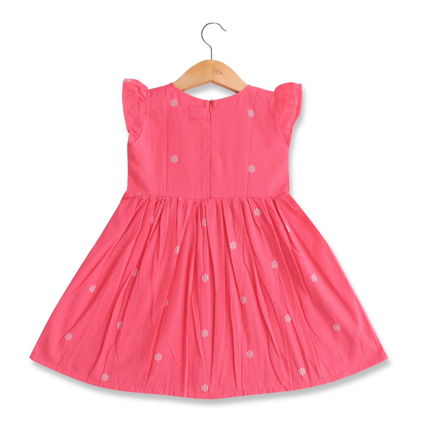 Hibiscus Hues: Lovely Pink Baby Girls Cotton Frock with Flower Patterns