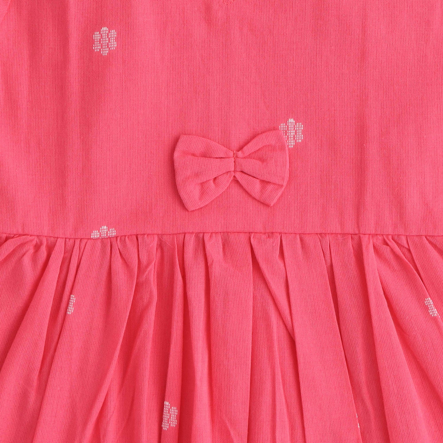 Hibiscus Hues: Lovely Pink Baby Girls Cotton Frock with Flower Patterns