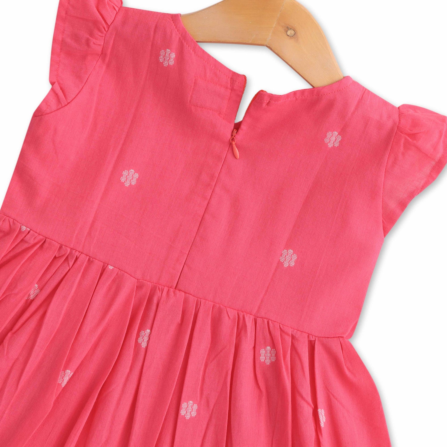 Hibiscus Hues: Lovely Pink Baby Girls Cotton Frock with Flower Patterns