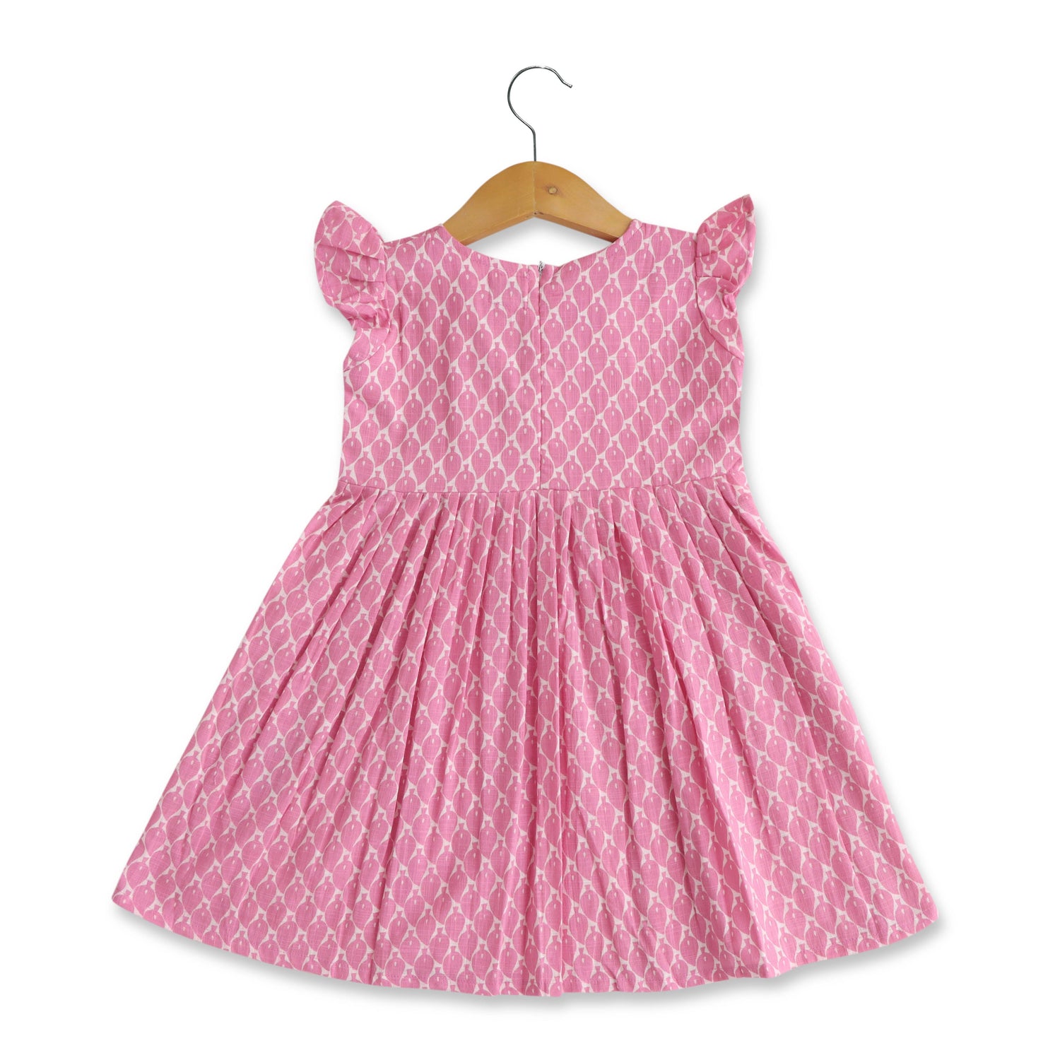 Fruitful Fancy: Mango Patterns on Pink Frock for Toddlers