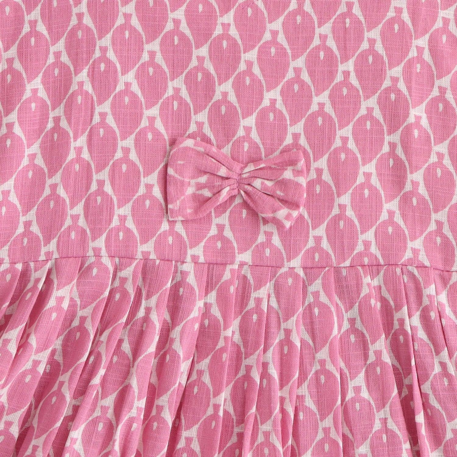 Fruitful Fancy: Mango Patterns on Pink Frock for Toddlers