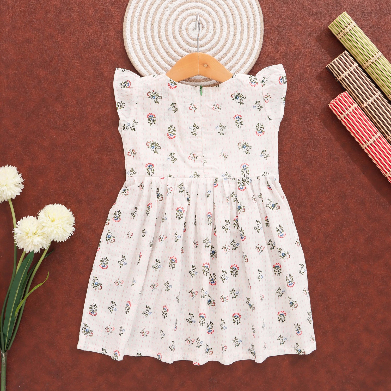 Blooming Butta: Delicate Flower Butta Design Frock For Little Girls