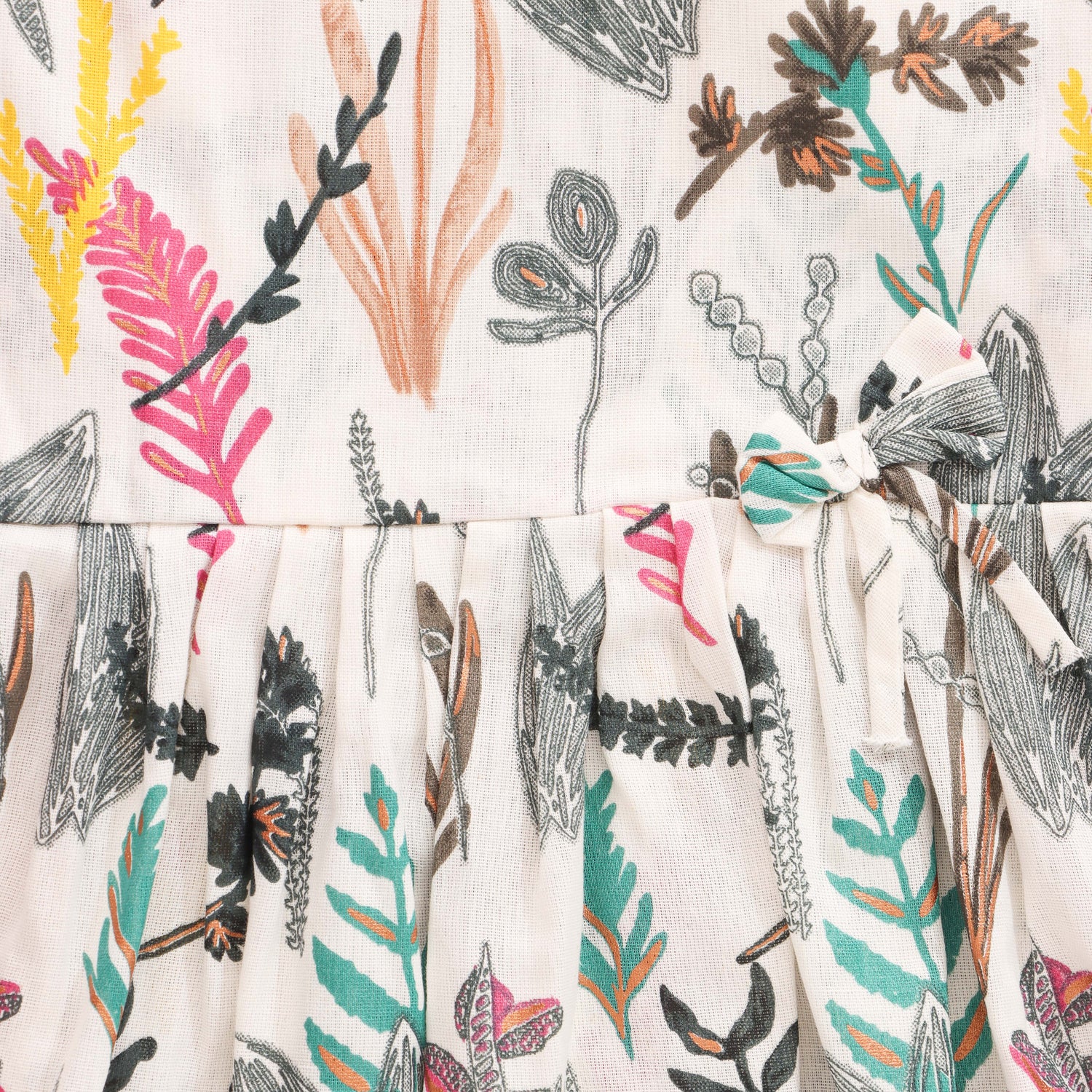 Nature’s Palette: Artistic Botanical Print Frock for Little Ones