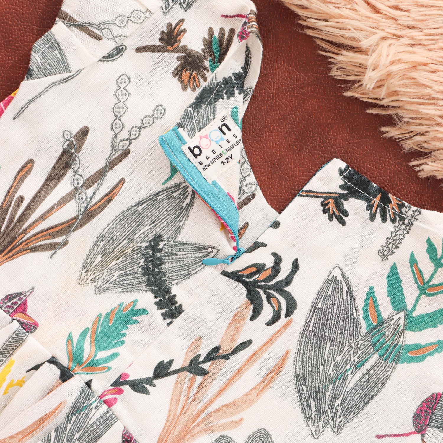 Nature’s Palette: Artistic Botanical Print Frock for Little Ones