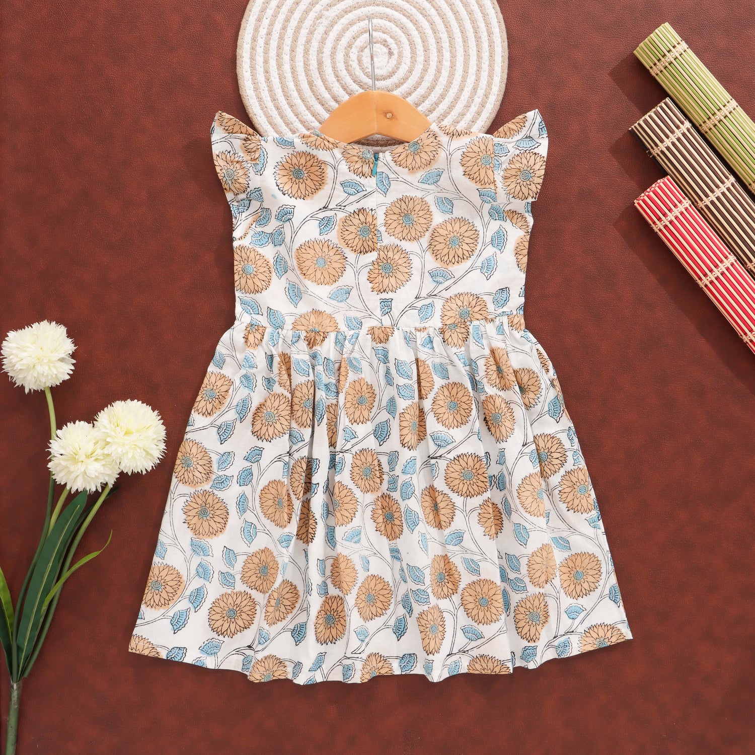 Daisy Daydream: Floral Cotton Frock for Baby Girls