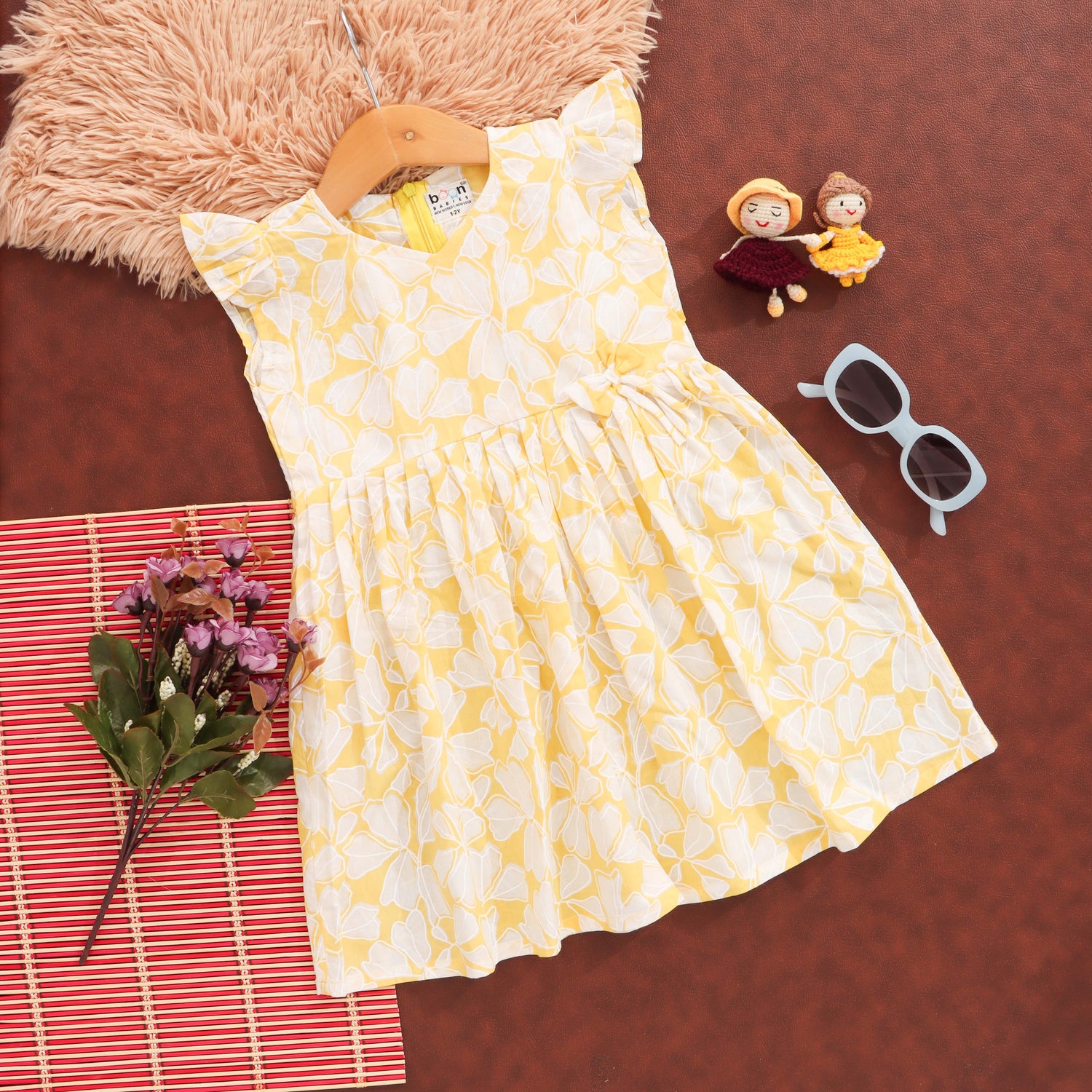 Garden Glow: Radiant Floral Frock for Little Girls