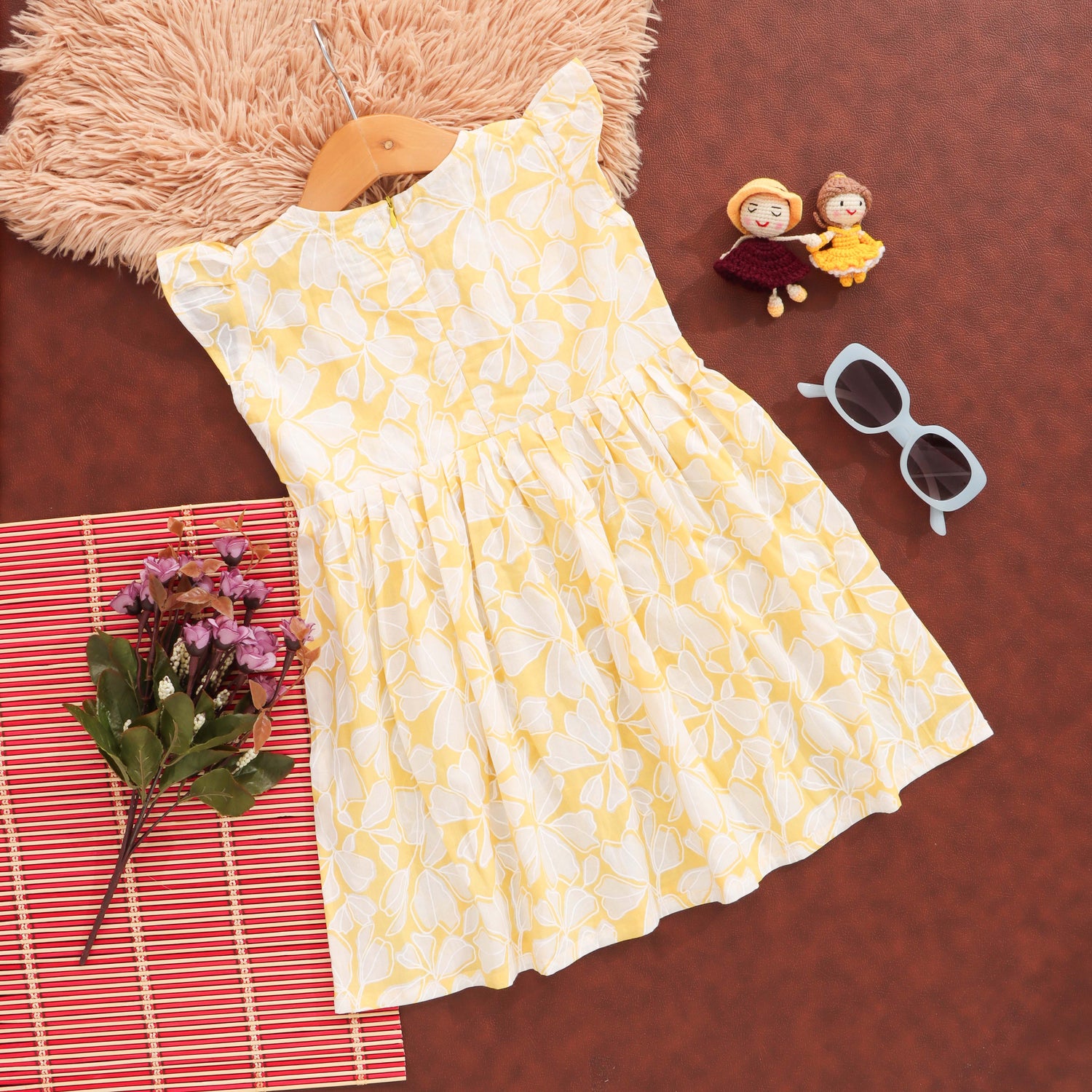 Garden Glow: Radiant Floral Frock for Little Girls