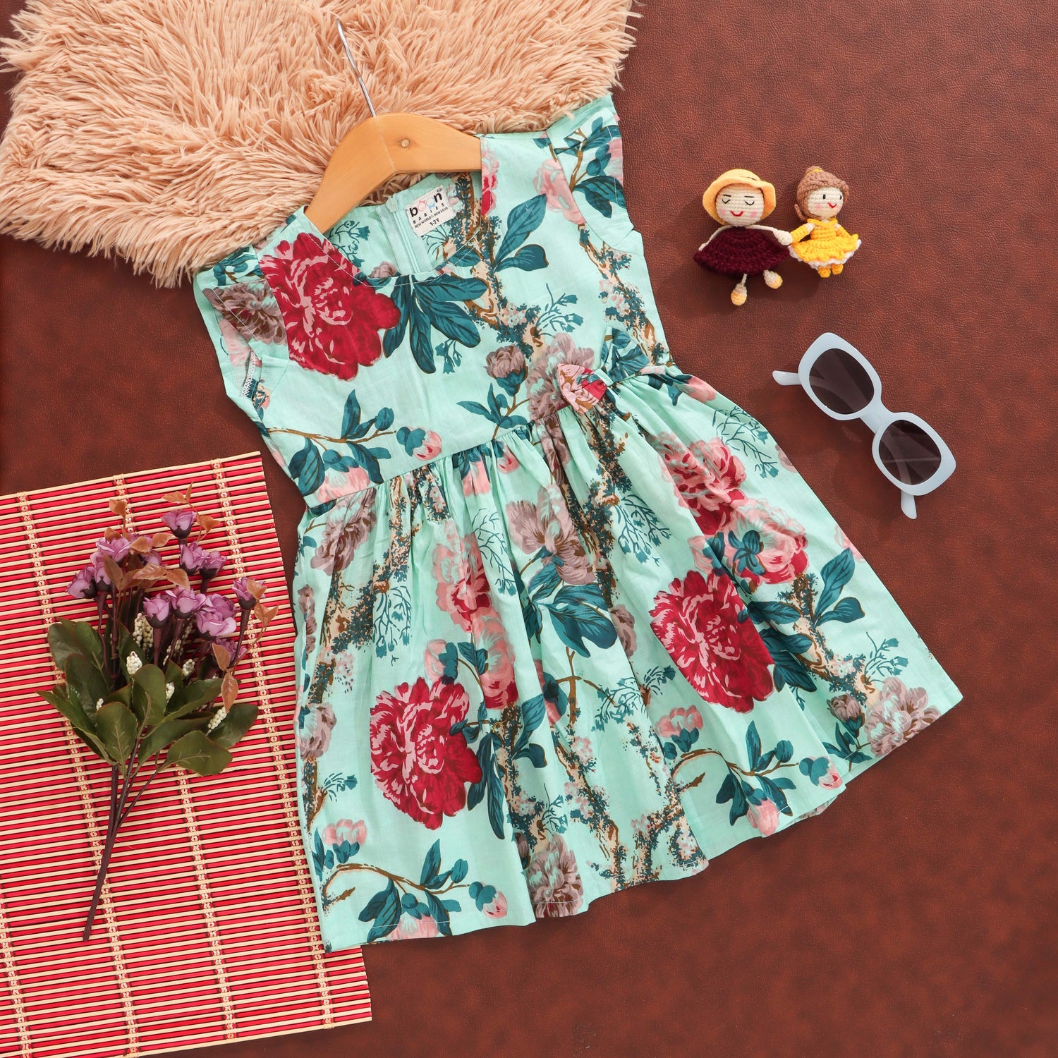 Blooming Delight: Cute Flower Print Frock for Girls