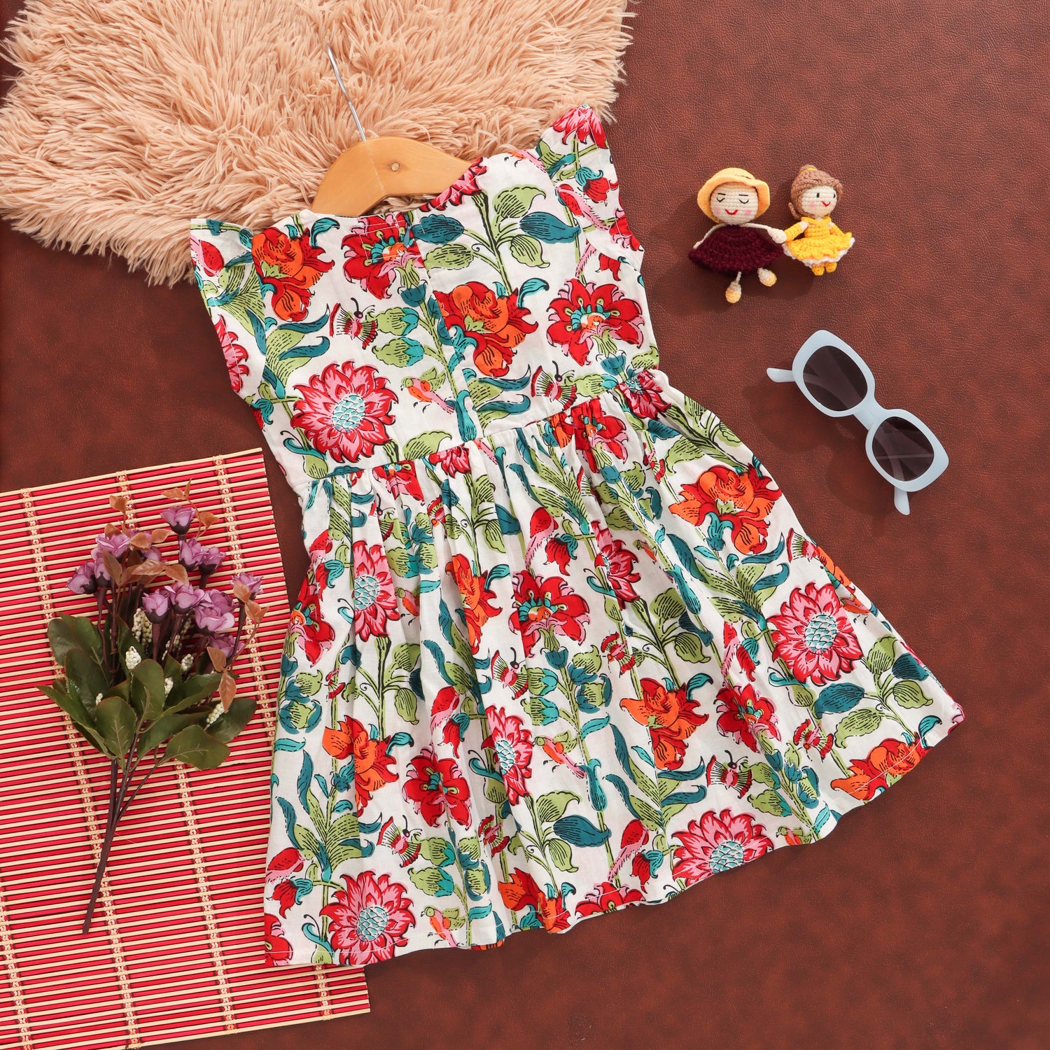 Blooming Bows: Charming Floral Frock for Girls