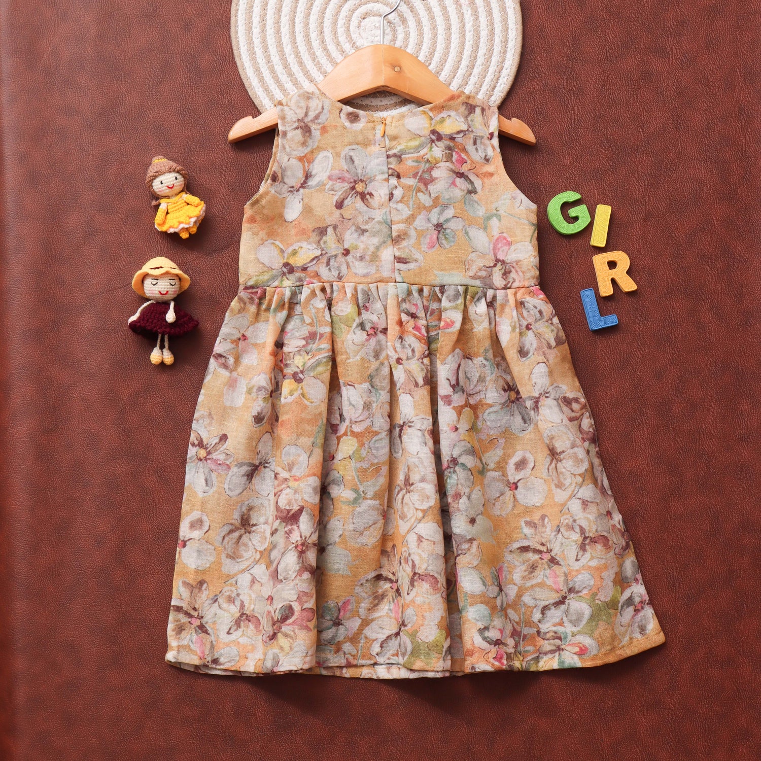 Rustic Petals: Charming Floral Frock for Girls