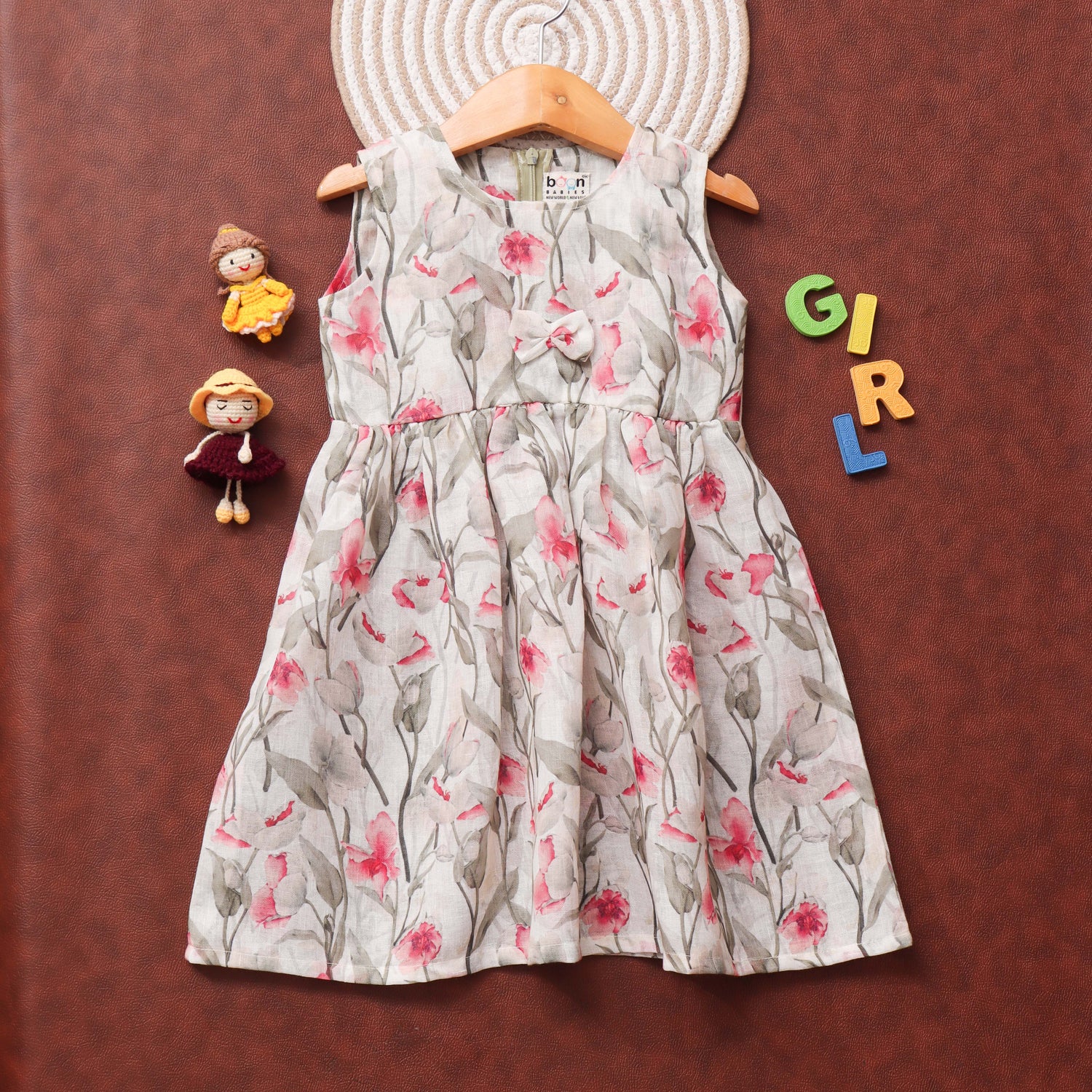 Rosy Dreams: Charming Floral Frock for Little Ladies