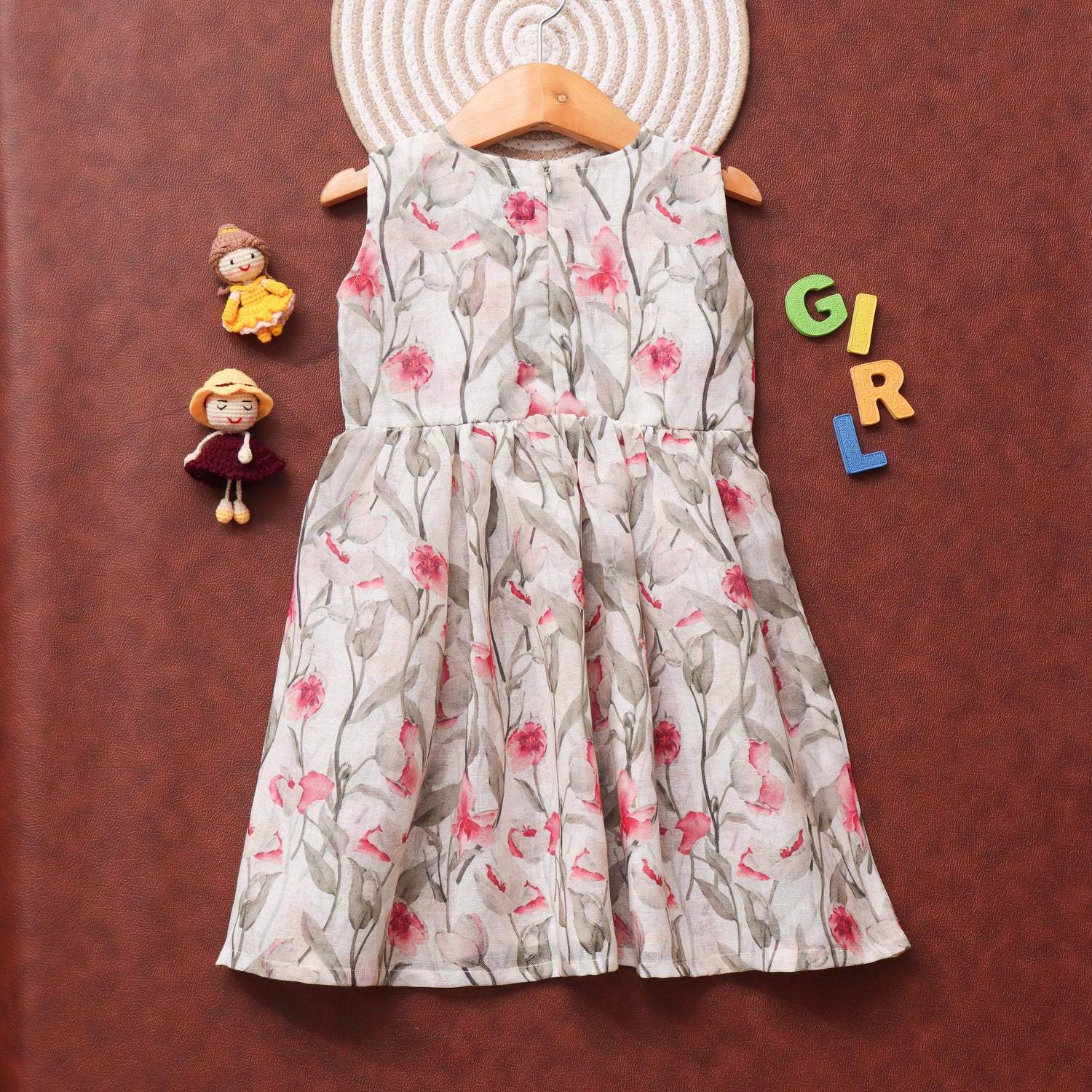 Rosy Dreams: Charming Floral Frock for Little Ladies