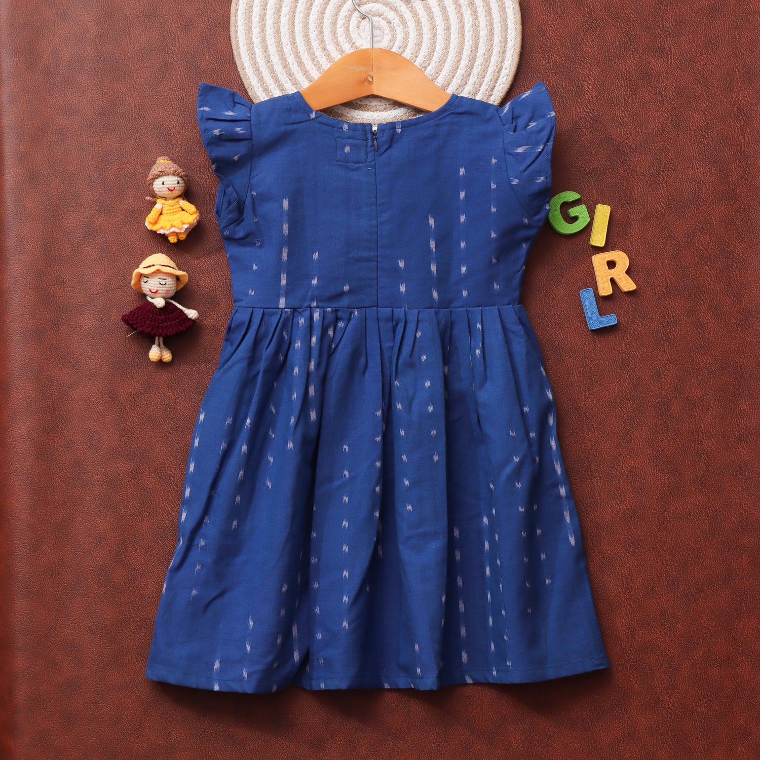 Indigo Glow: Classic Blue Frock for Little Cuties