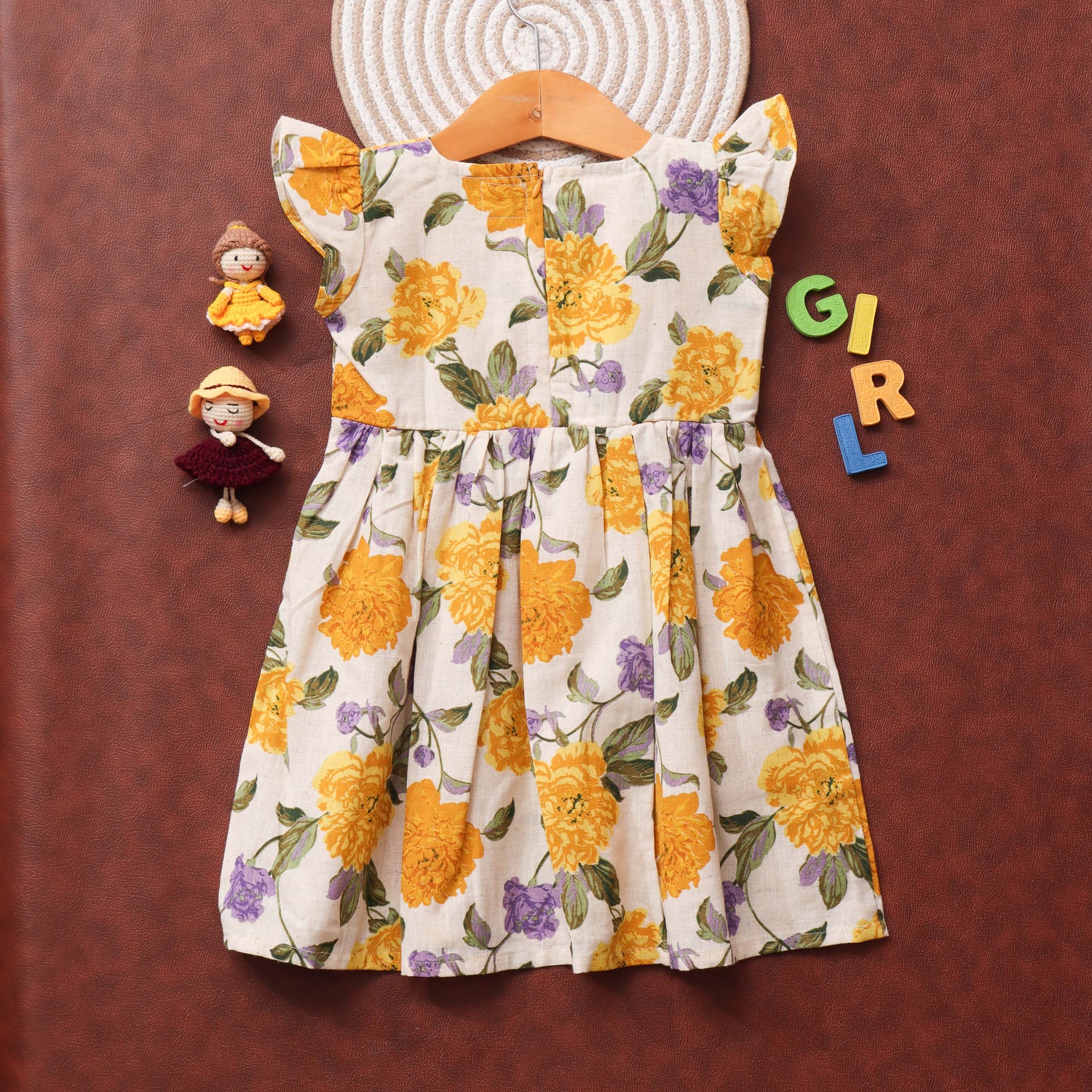 Daisy Delight: Yellow Flower Frock for Girls