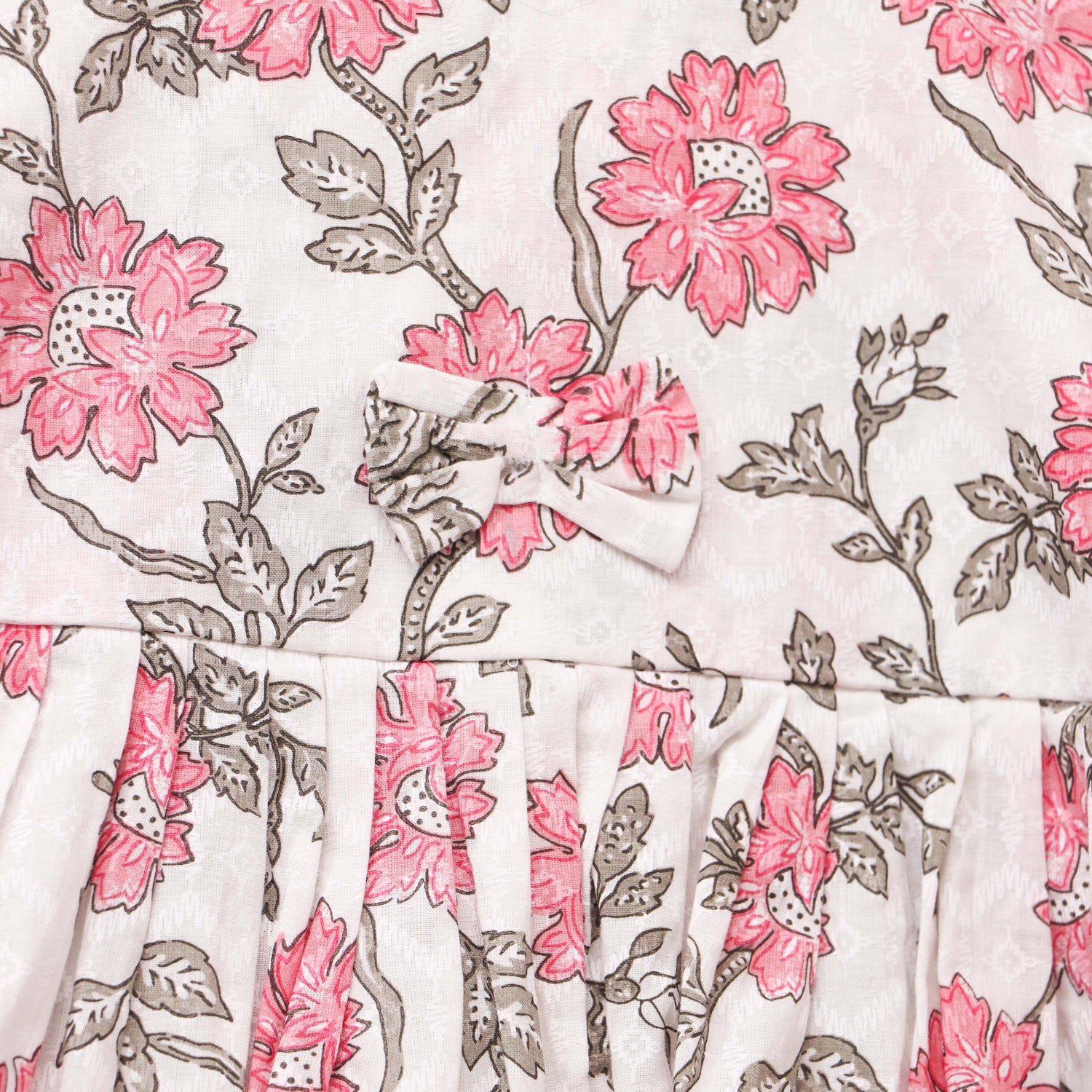 Rosy Meadows: Pink Floral Print Frock for Girls