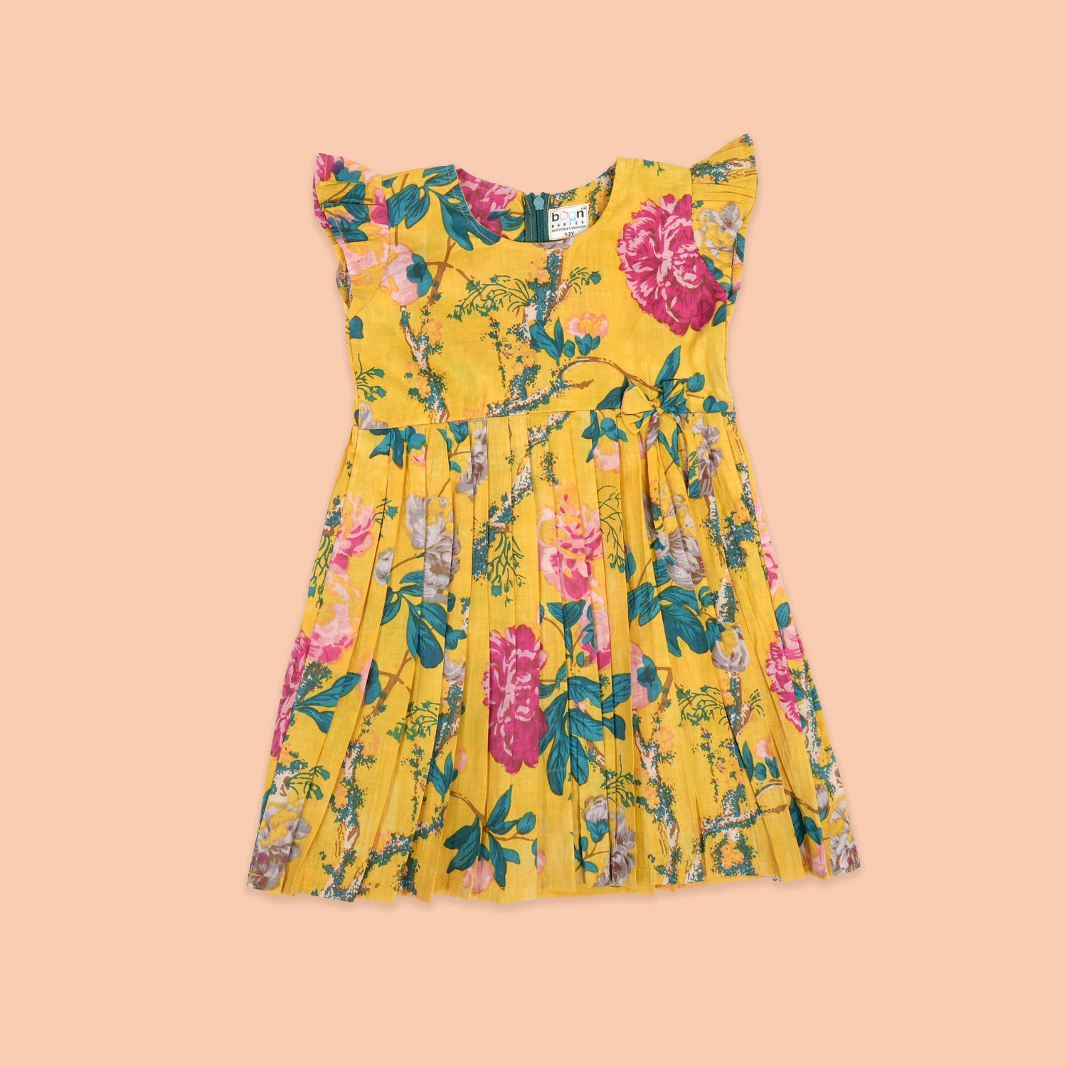 Garden Bloom: Yellow Floral Dress for Girls