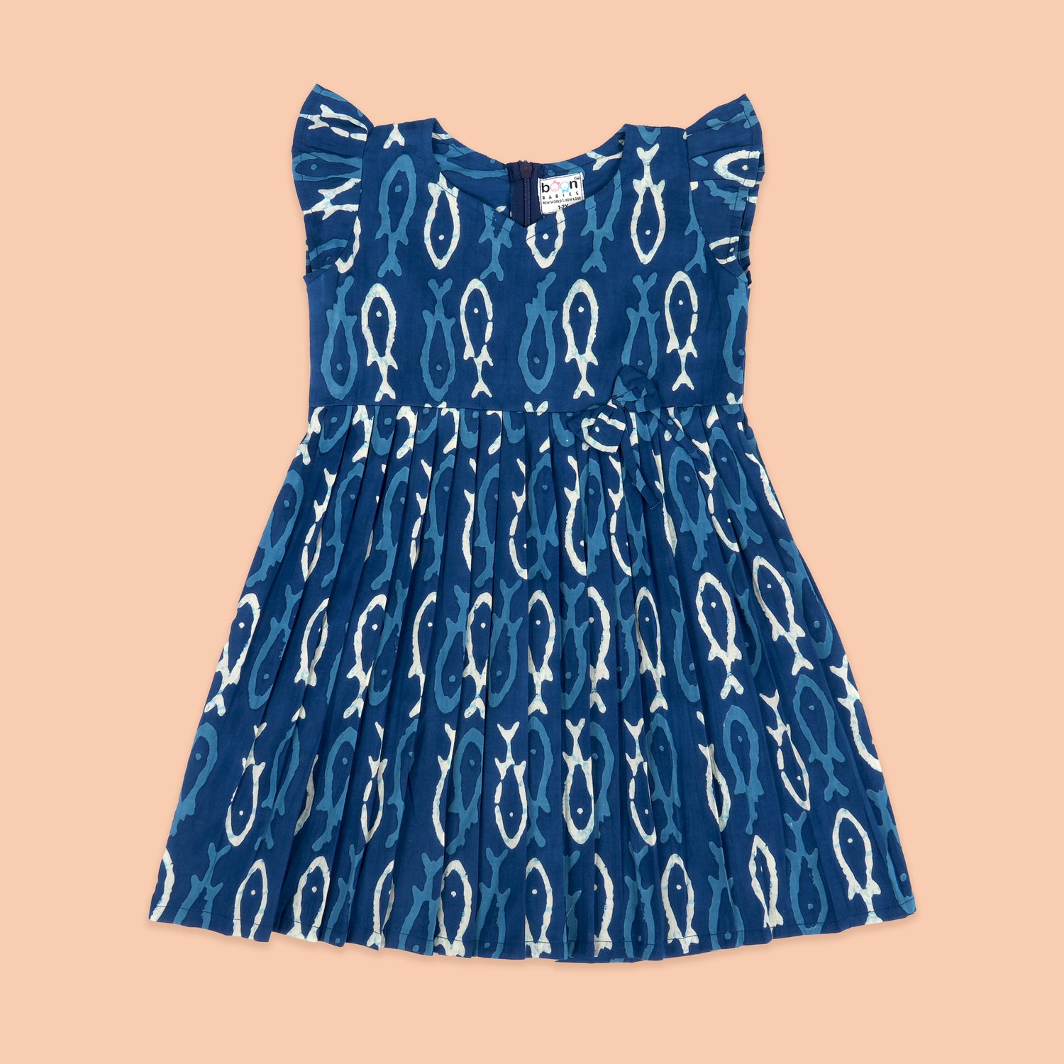 Indigo Dreams: Stylish Ikat Print Girls Frock