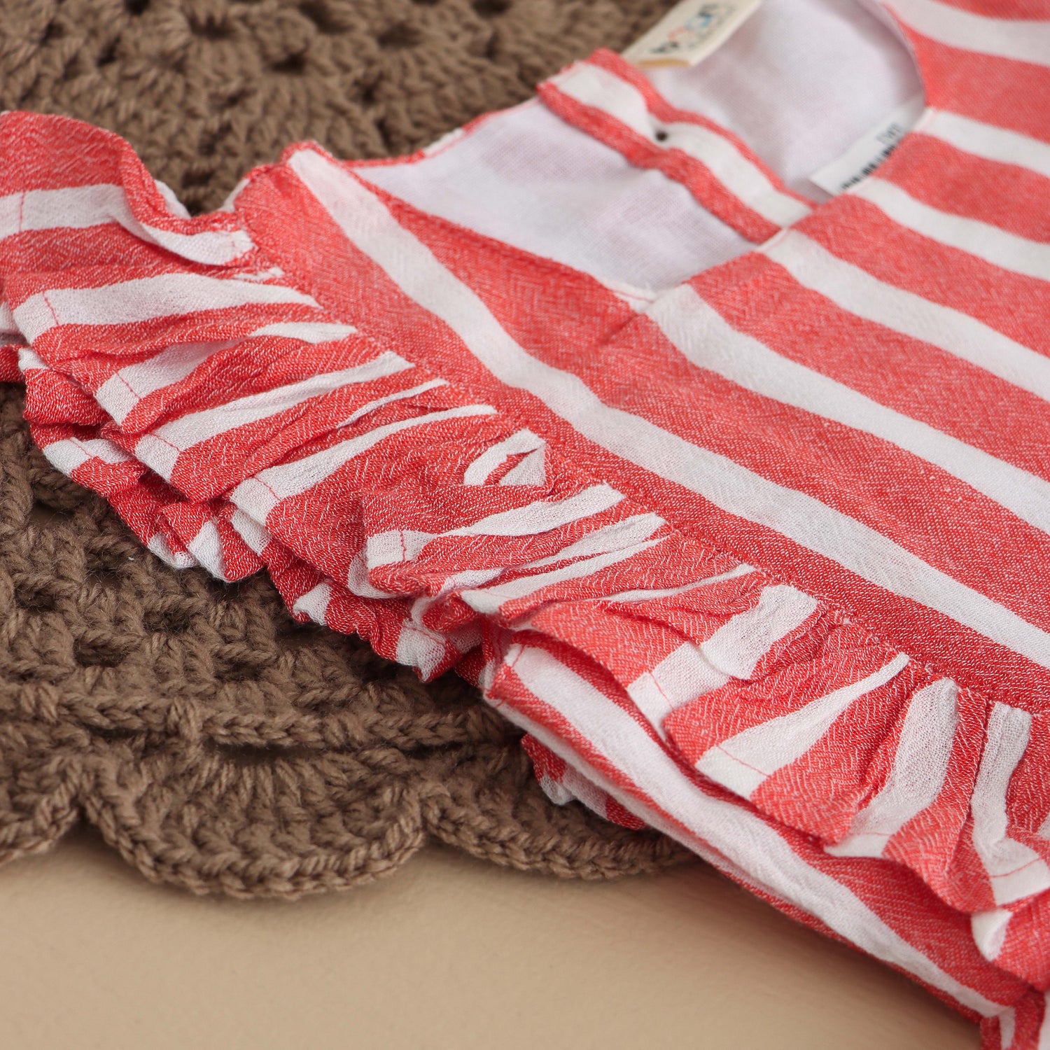 Pink Delight: Casual Pink Striped Frock for Girls