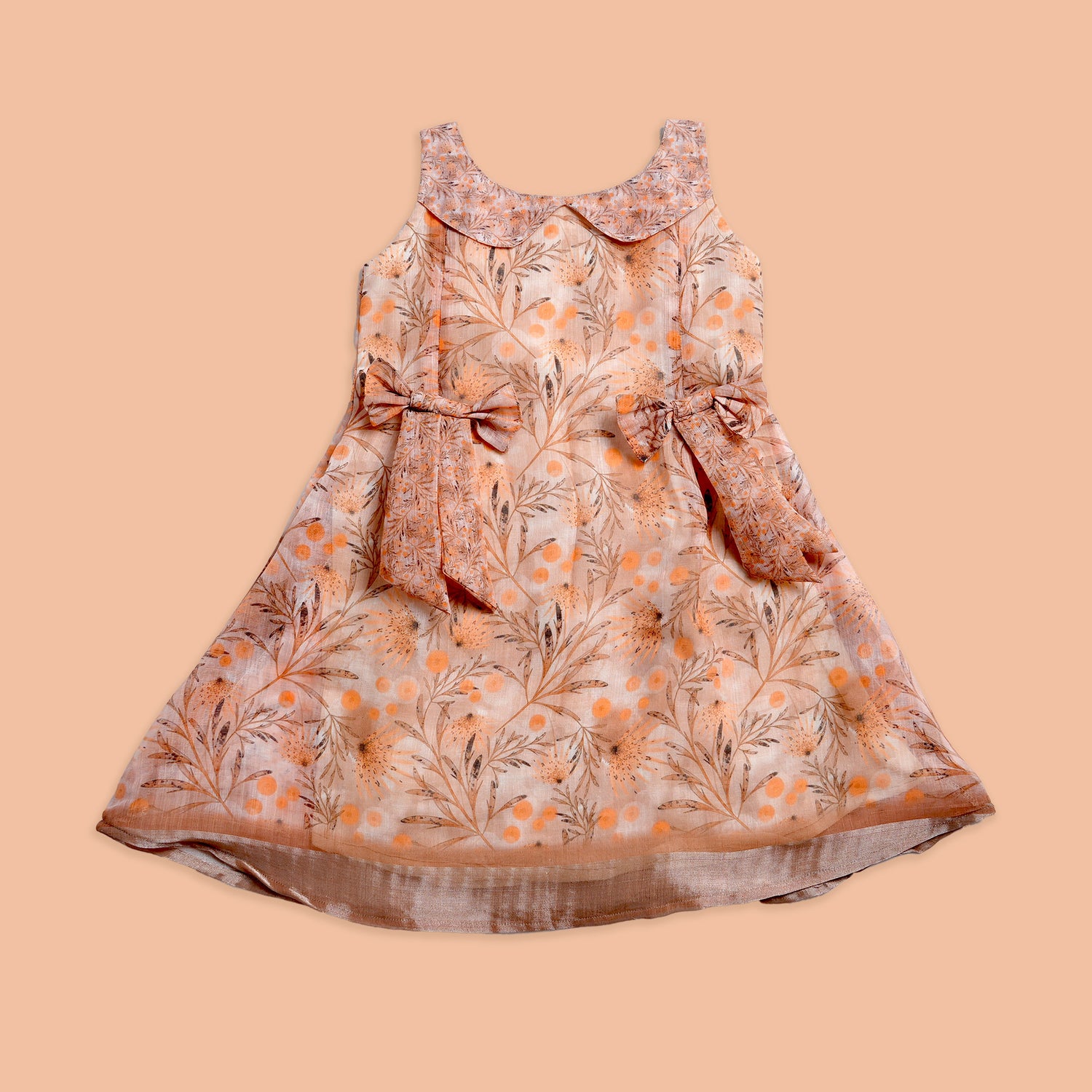 Vintage-Inspired Floral Peach Frock