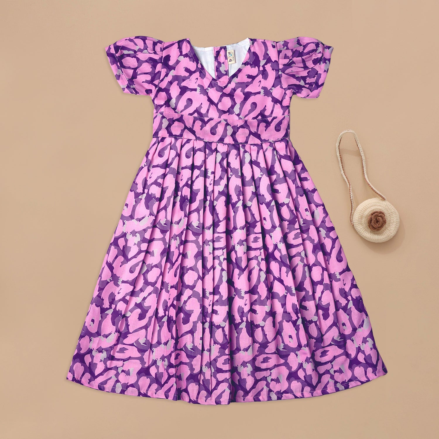 Trendy Pink Leopard Print Frock for Girls