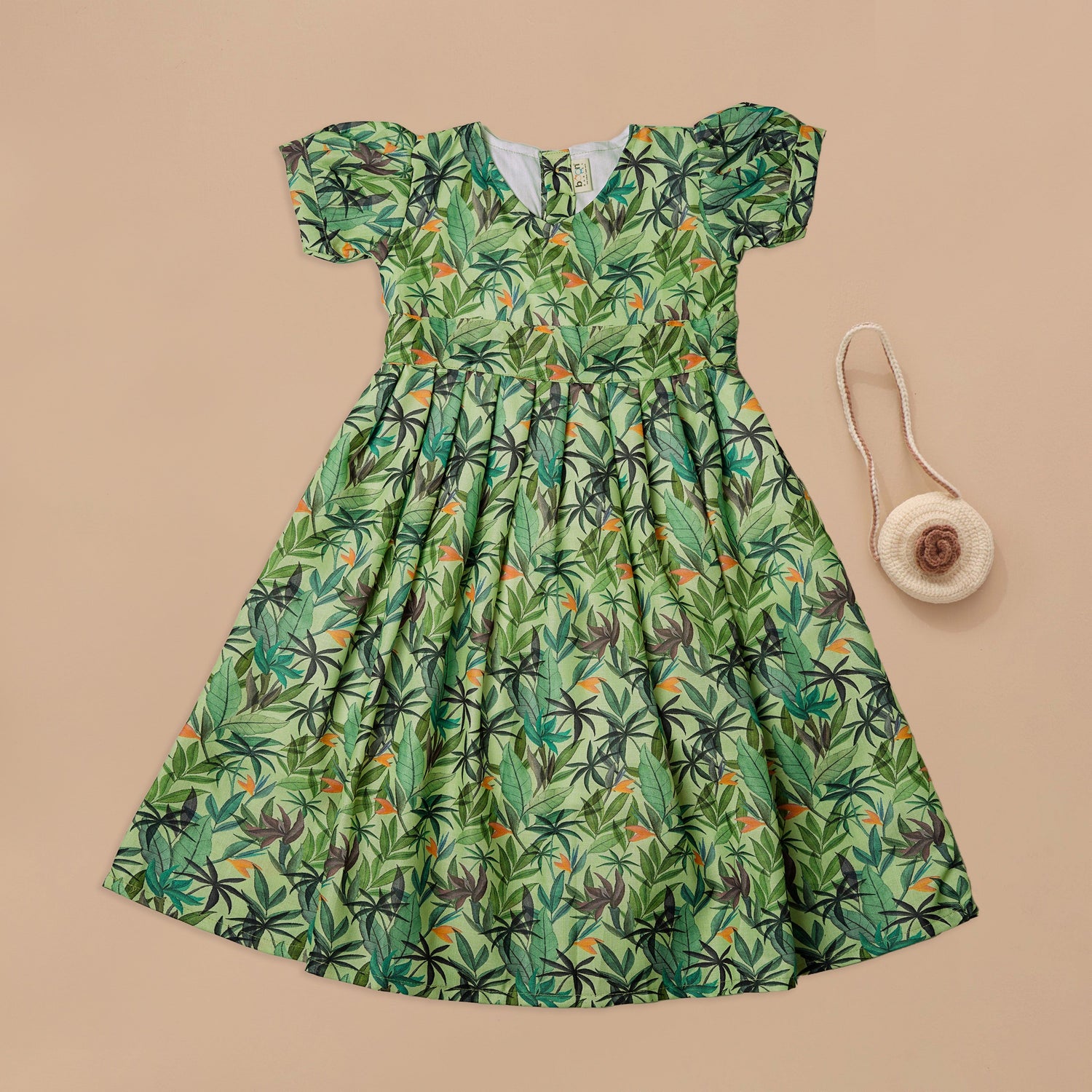 Lush Green Tropical Delight Frock