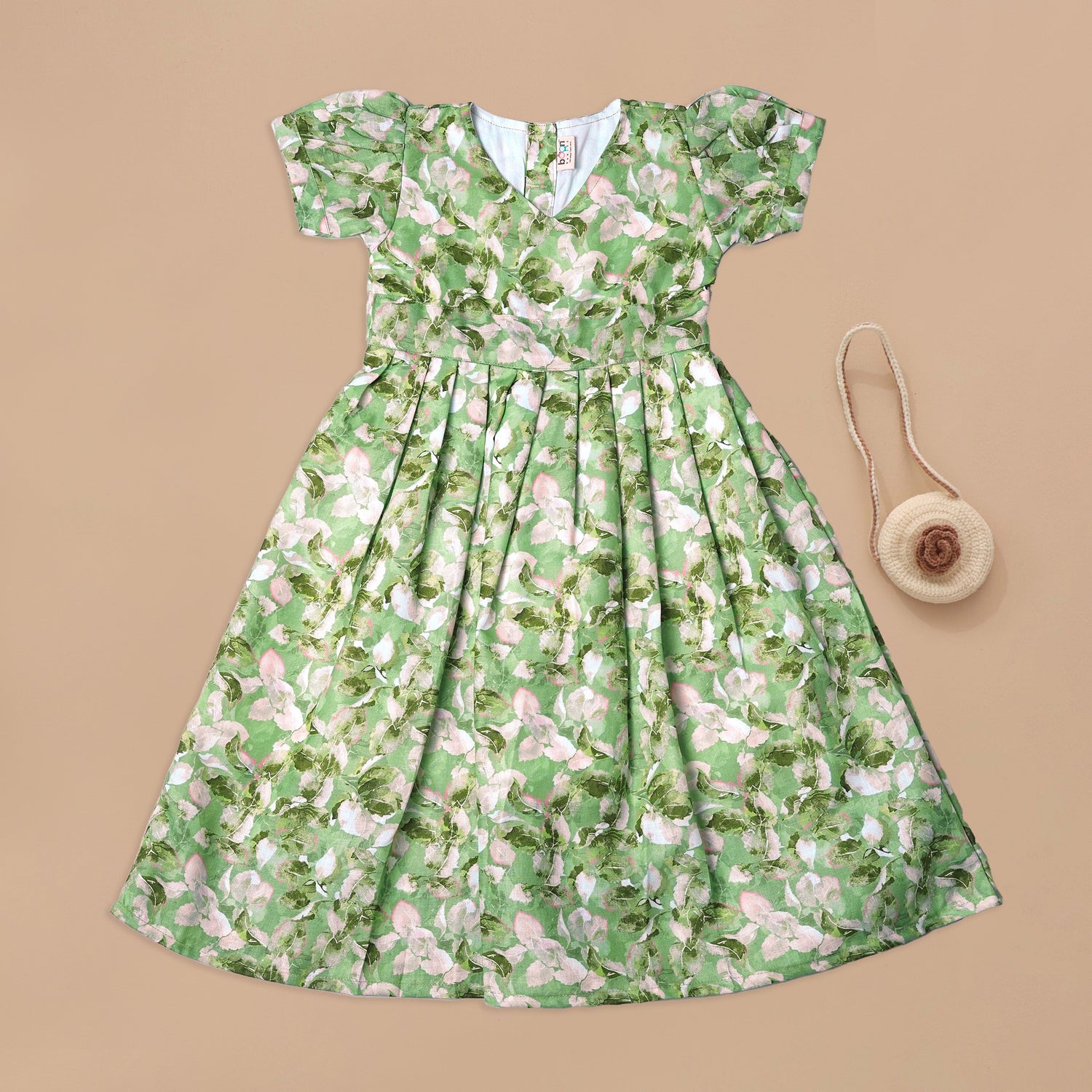 Enchanting Green Floral Princess Dress for Girls