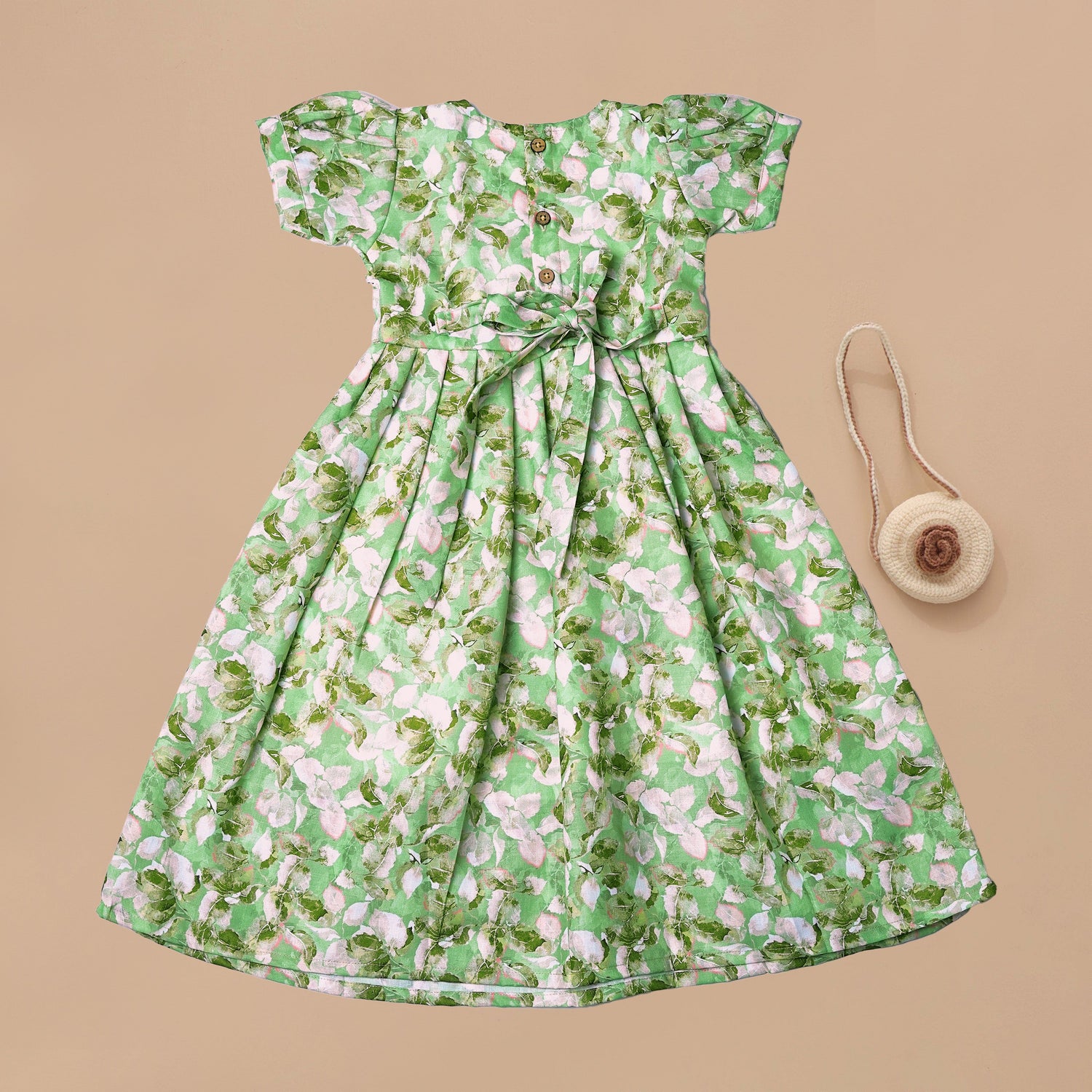 Enchanting Green Floral Princess Dress for Girls