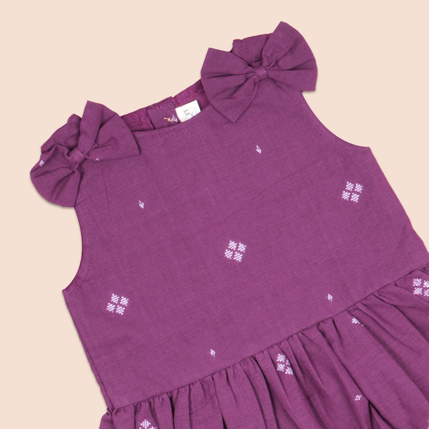Purple Handloom Cotton Girls Peplum Top & Pant Set (1–8 Years)