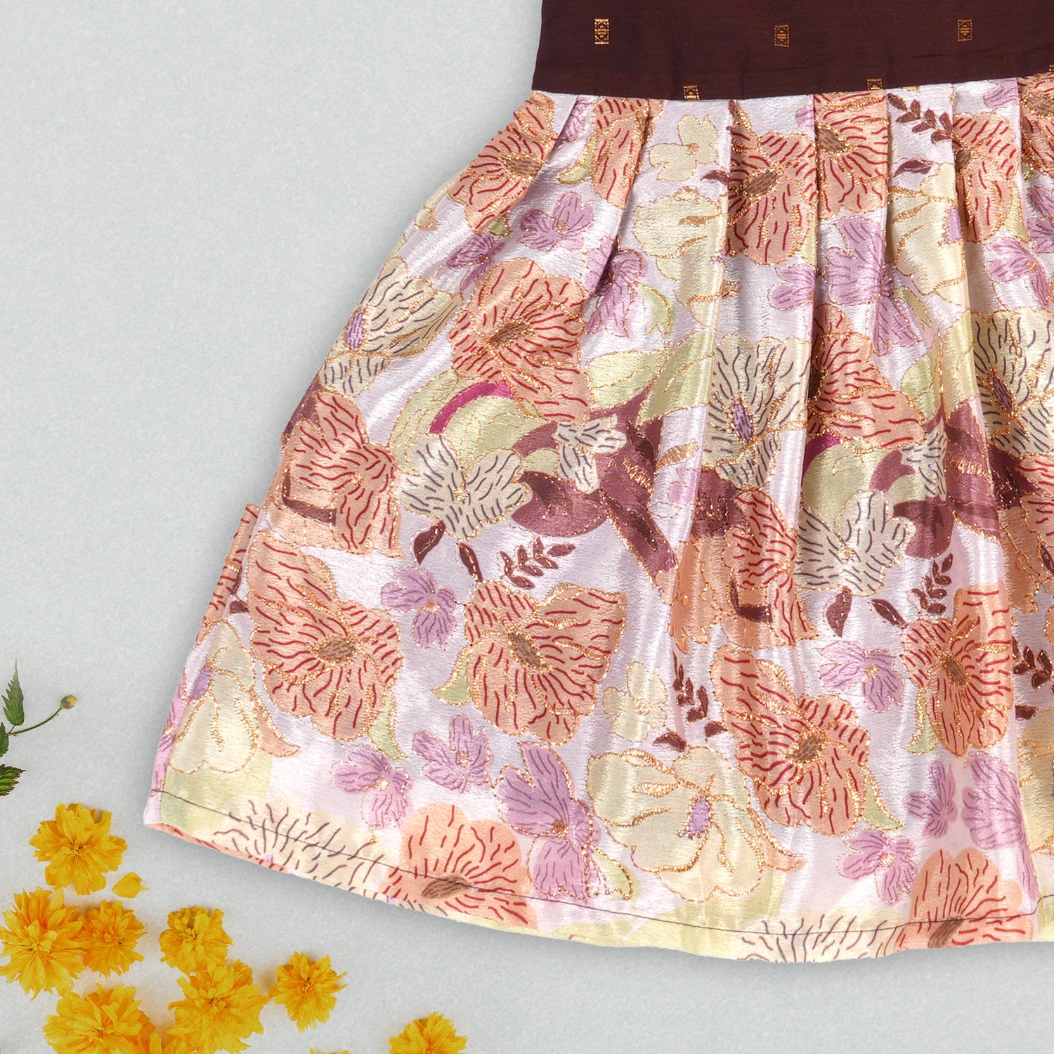 Autumn Bloom Embroidered Frock for Girls – Earthy Tones for Graceful Charm