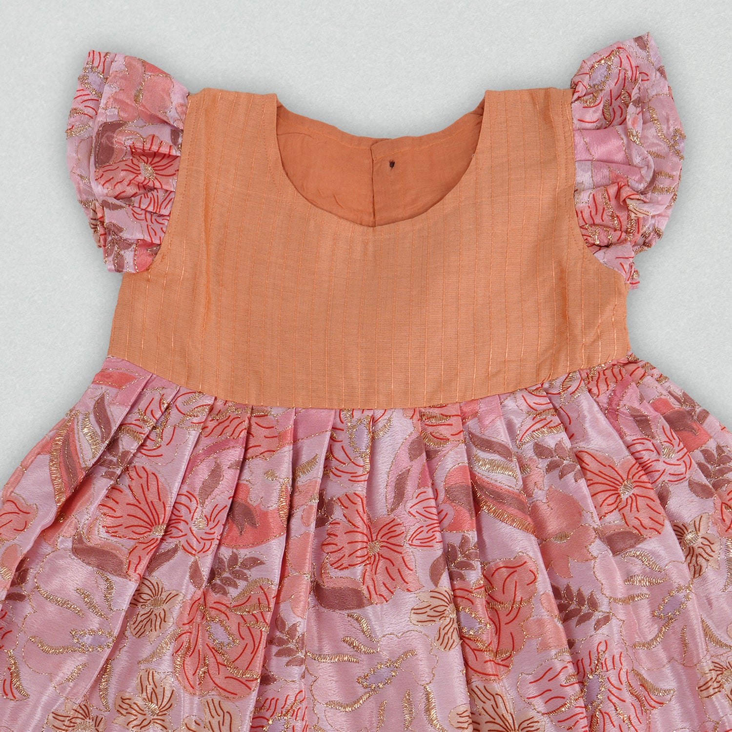 Shimmer and Shine Floral Frock – Embroidered Delight for Little Girls