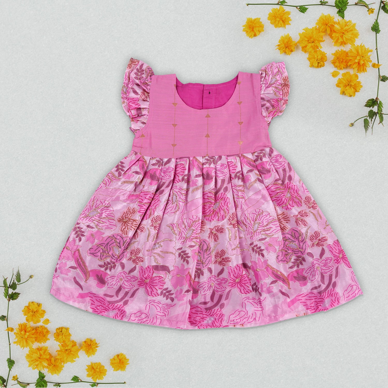 Rose Garden Delight Frock – Sparkling Floral Elegance for Girls