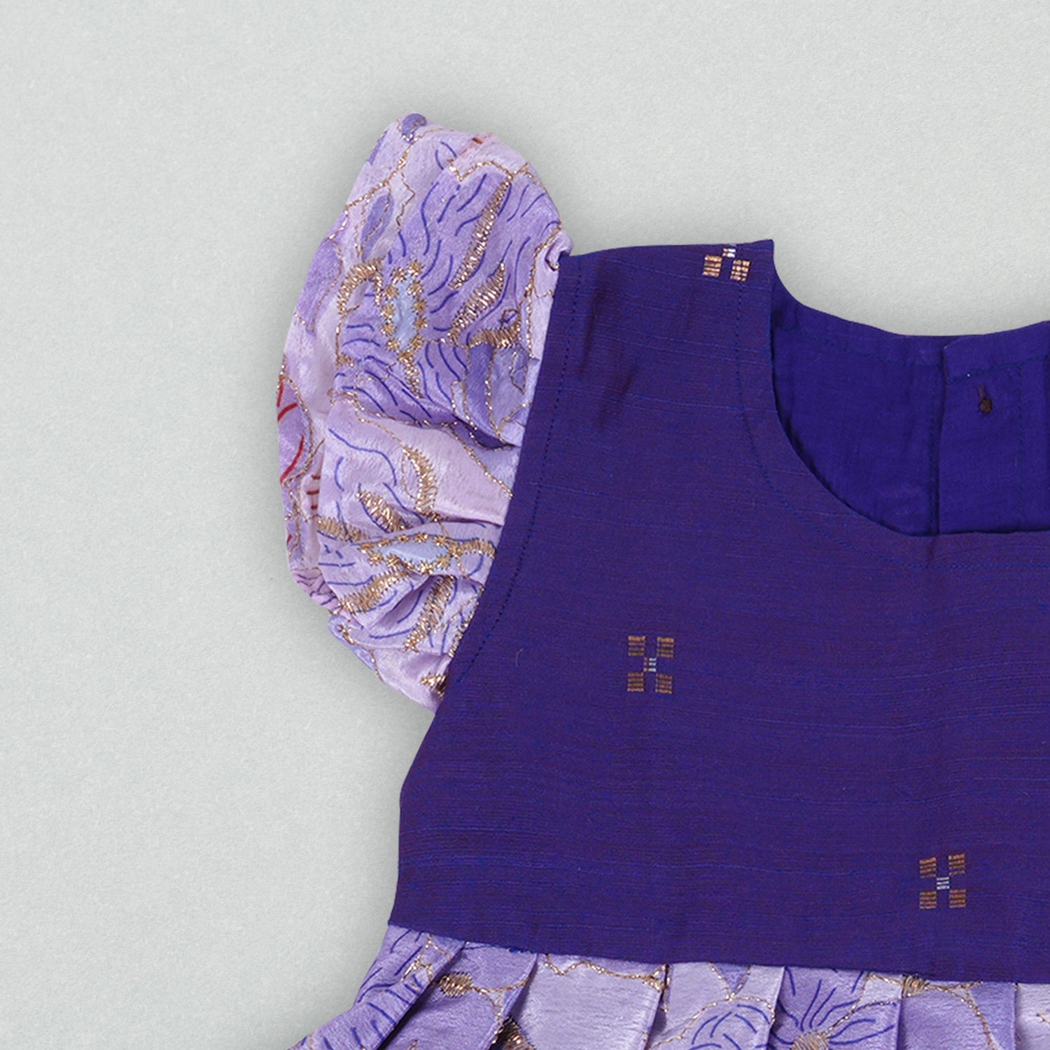 Floral Fantasy in Lavender – Embroidered Frock for Girls