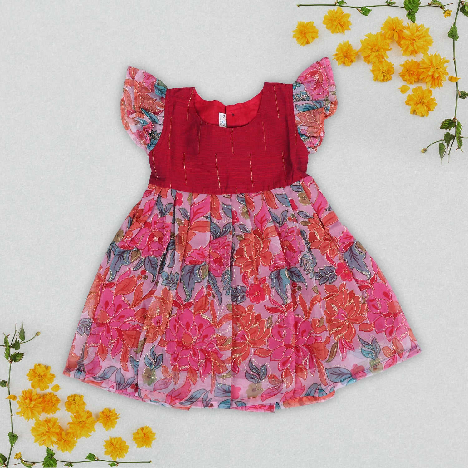 Elegant Embroidered Floral Frock – Sweet Style for Girls