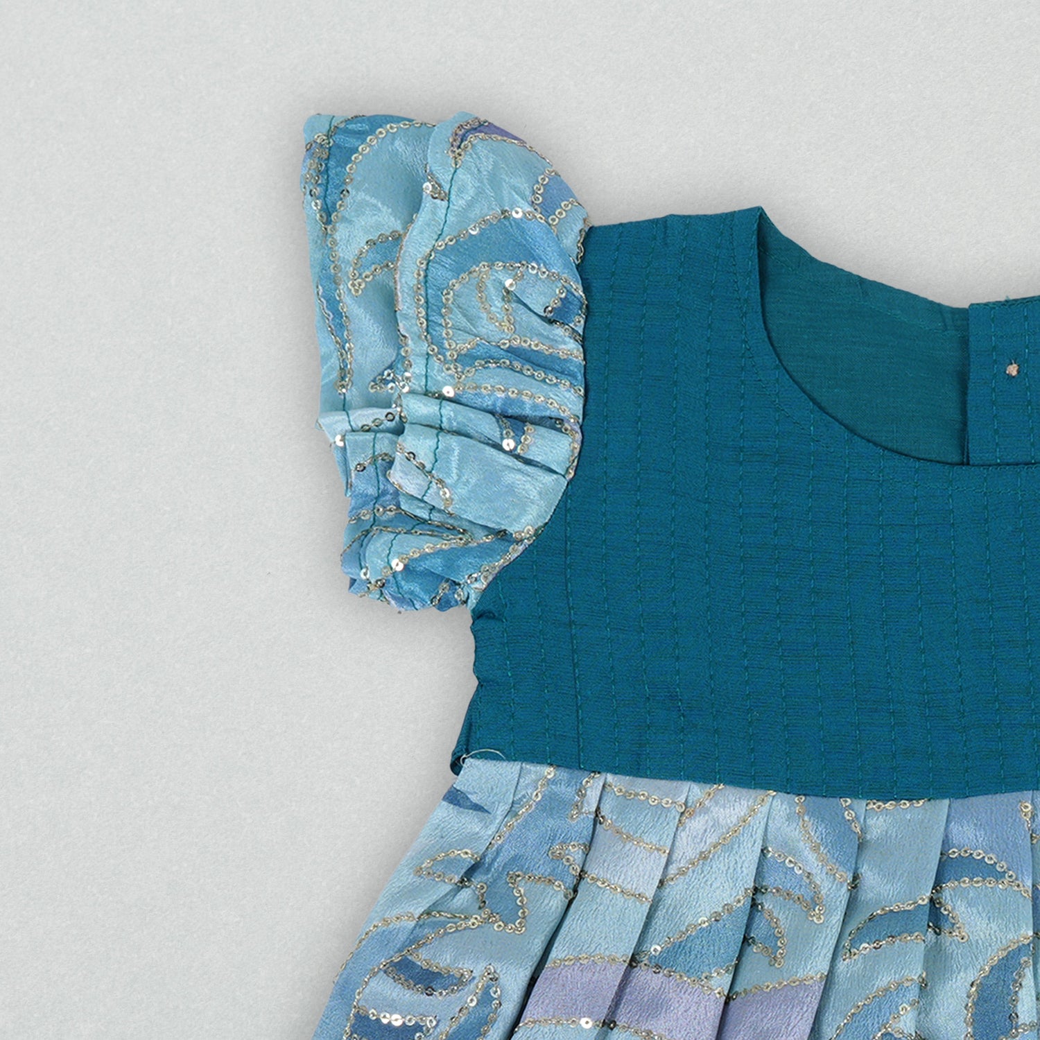 Teal Sparkle Frock – A Twinkling Style For Little Girls