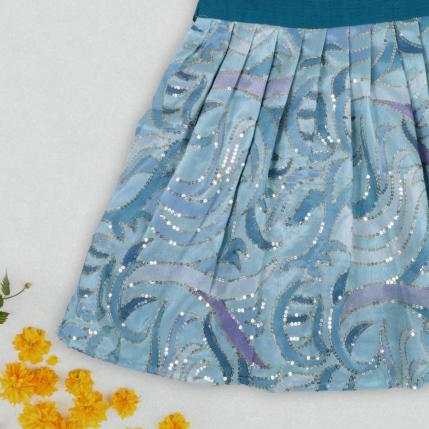 Teal Sparkle Frock – A Twinkling Style For Little Girls