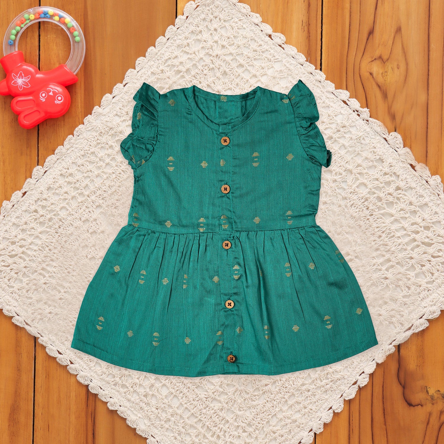 Elegant Teal Green Girls Frock - Ideal for Festive Wear