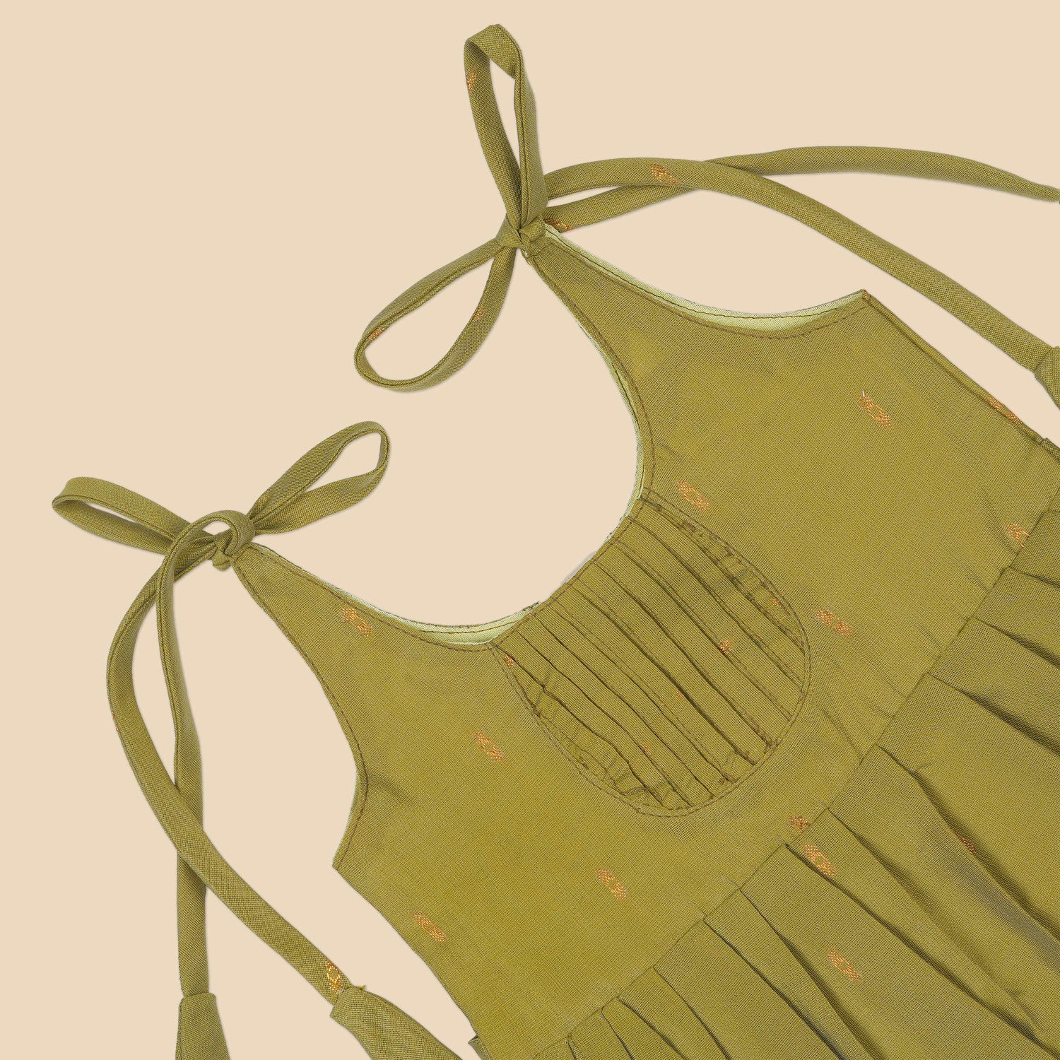 Baby Silk Knot Frock – Olive U-Line Casual Style