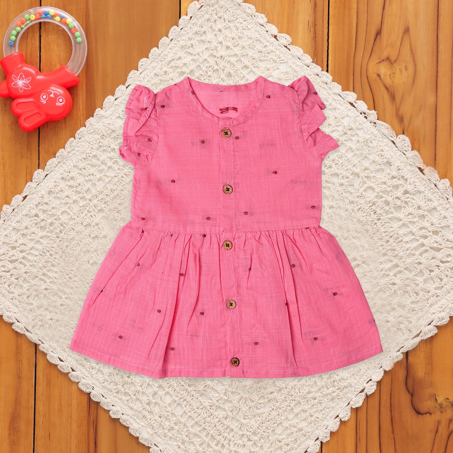 Adorable Pink South Cotton Frock for Little Fashionistas