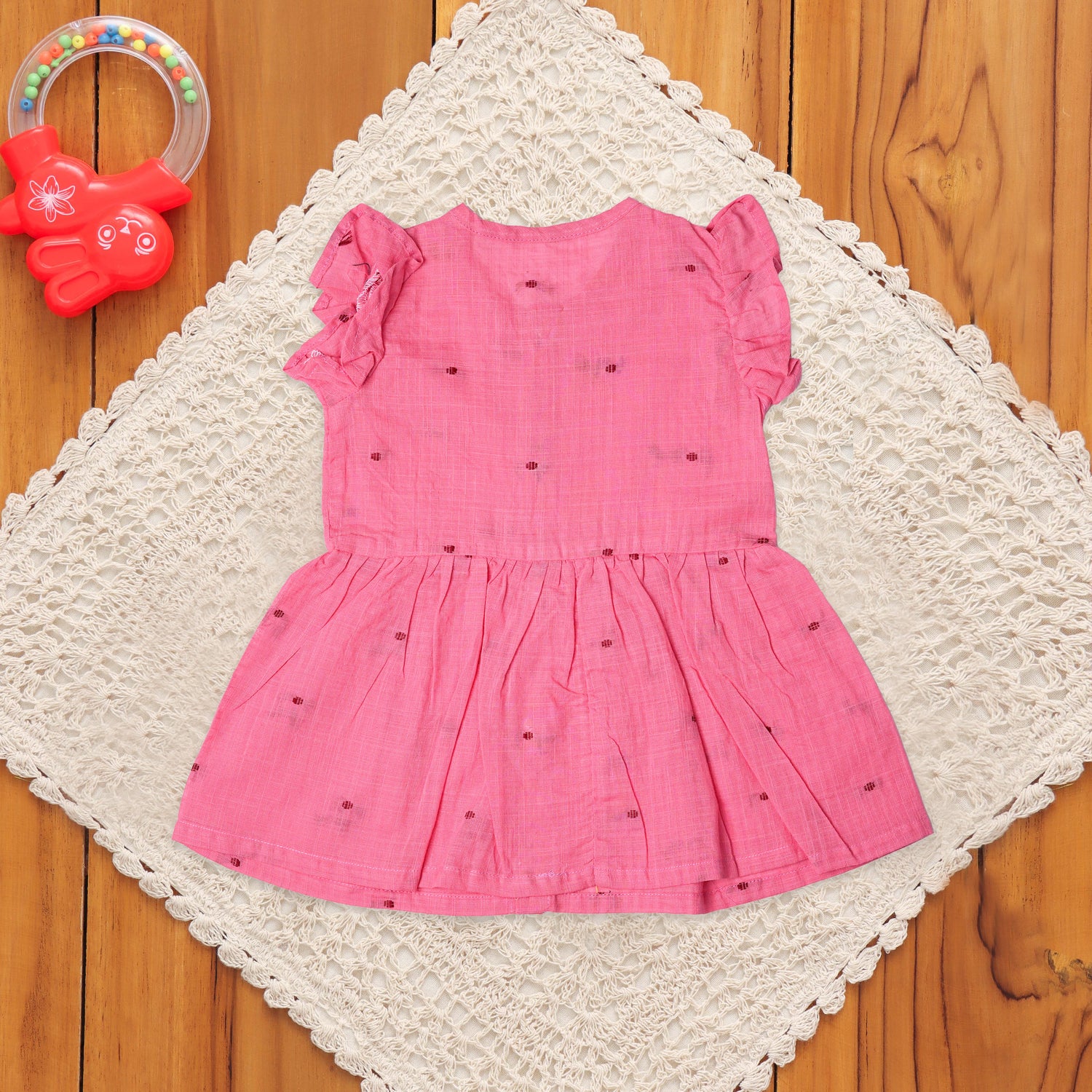 Adorable Pink South Cotton Frock for Little Fashionistas