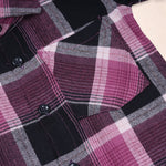 Boys casual checked cotton shirt with straight collar, printed design, by Boon Babies, shown in image HFS04_3.