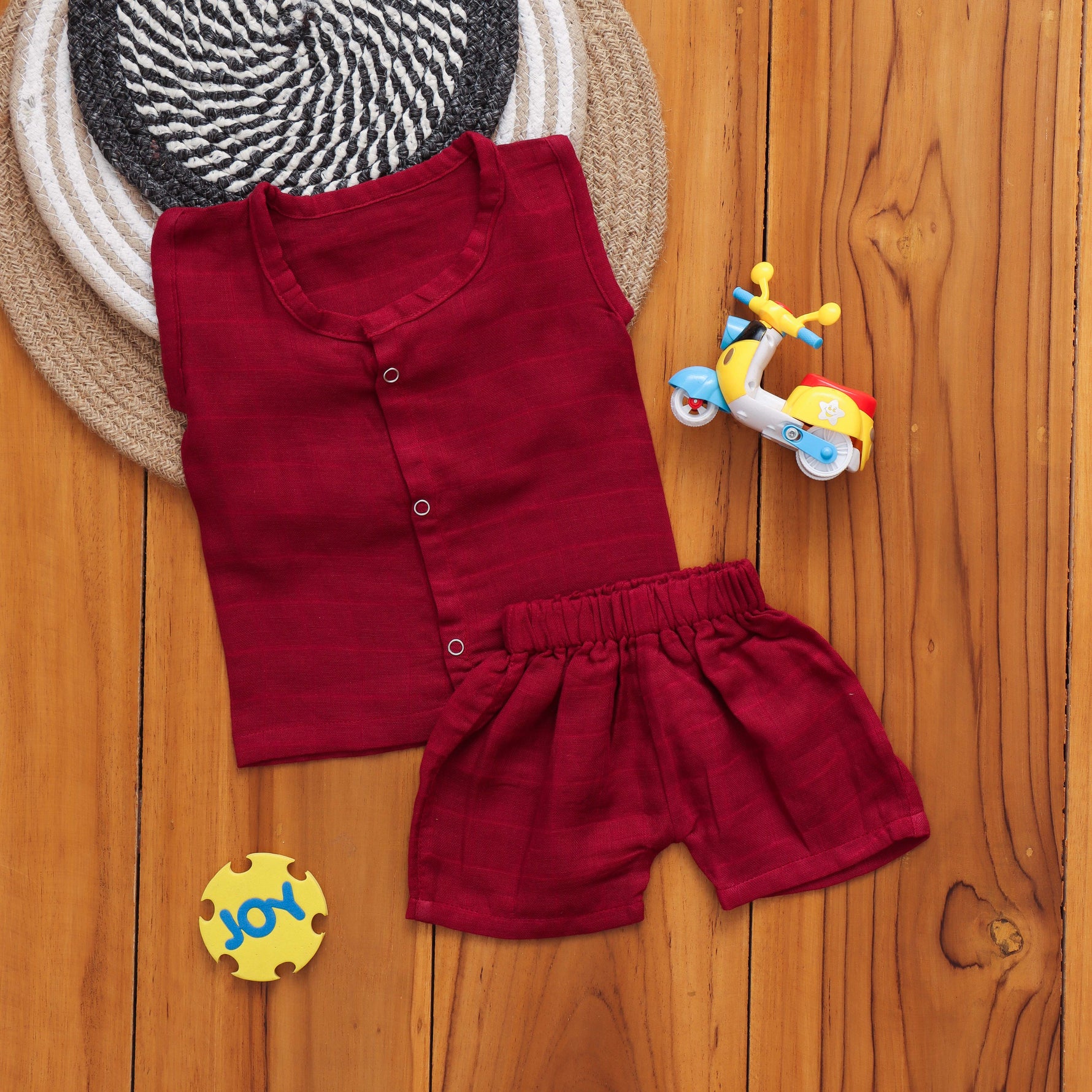 Maroon Delight Baby Set – Jabla with Matching Shorts Boon Babies