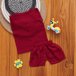 Maroon Delight Baby Set – Jabla with Matching Shorts Boon Babies