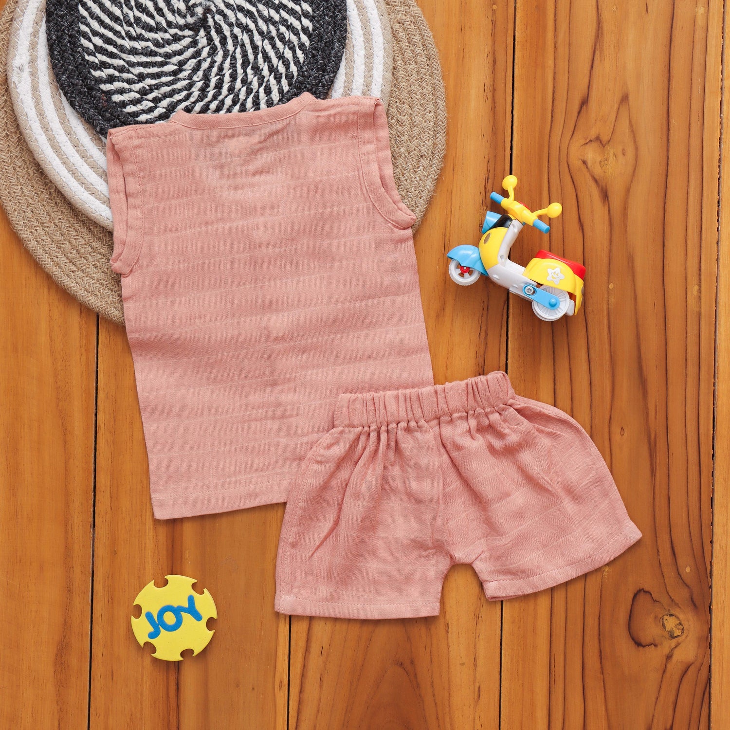 Peach Bliss Baby Outfit – Muslin Jabla and Shorts Boon Babies