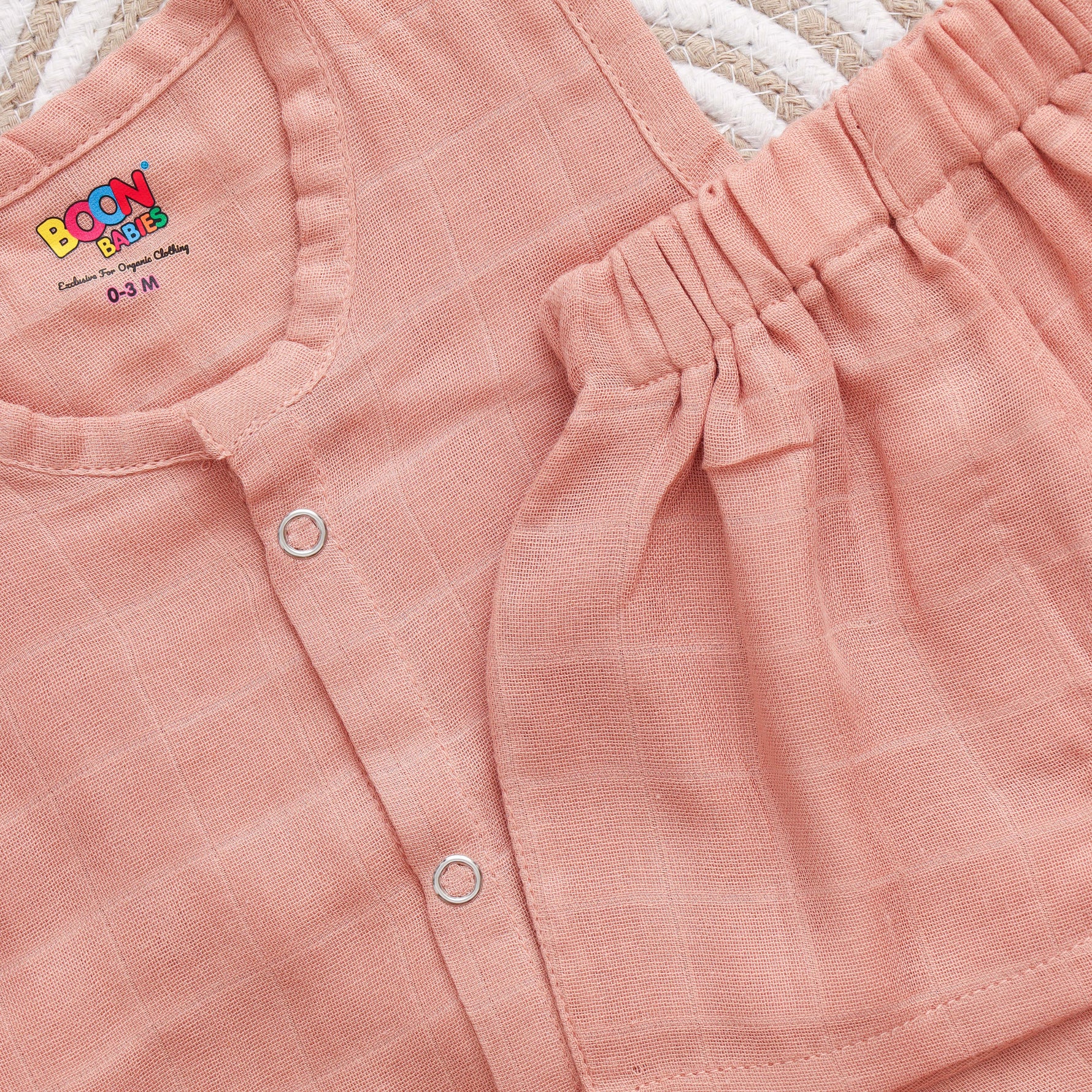 Peach Bliss Baby Outfit – Muslin Jabla and Shorts Boon Babies