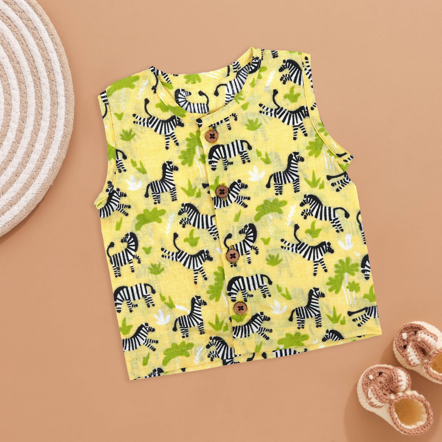 Bright Yellow Safari Jabla - Zebra Print Delight