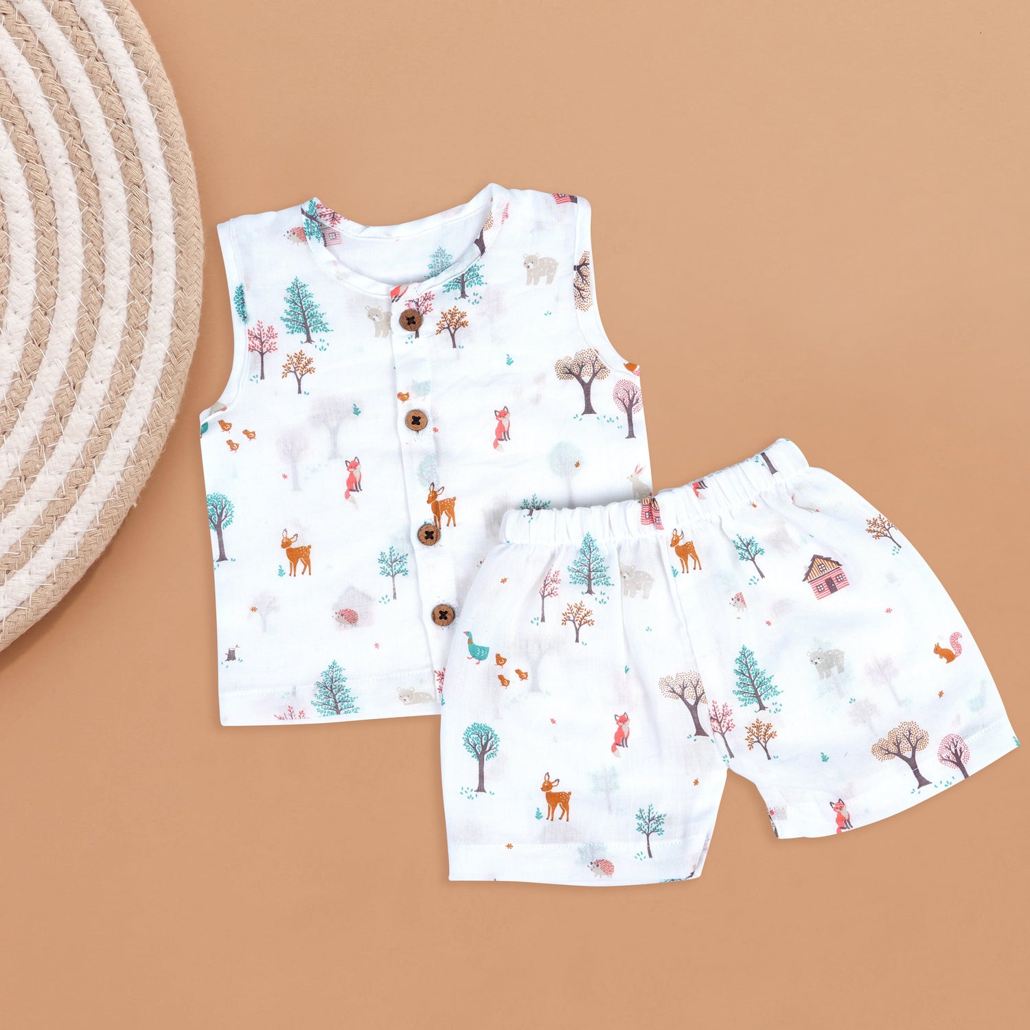 Forest Explorer Muslin Jabla with Shorts – Nature’s Charm Boon Babies