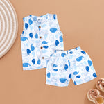 Whale Splash Muslin Jabla & Shorts Set for Kids Boon Babies